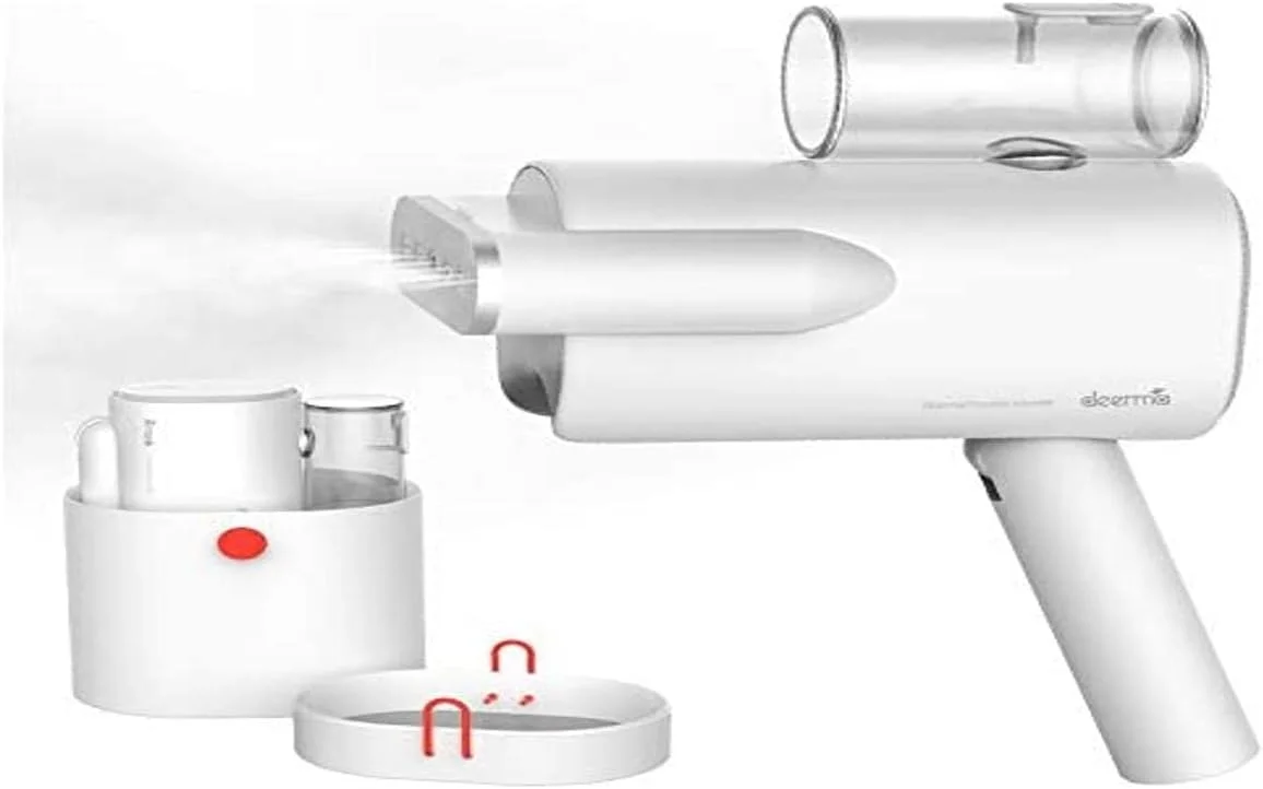بخارشوی دستی قابل حمل Deerma HS007، بخارشوی مسافرتی مینی با دسته تاشو ویژه | رفع چروک | گرم شدن سریع | طراحی تاشو و جمع و جور | مخزن آب 100 میلی لیتری | آلیاژ آلومینیوم - سفید