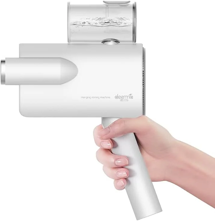 بخارشوی دستی قابل حمل Deerma HS007، بخارشوی مسافرتی مینی با دسته تاشو ویژه | رفع چروک | گرم شدن سریع | طراحی تاشو و جمع و جور | مخزن آب 100 میلی لیتری | آلیاژ آلومینیوم - سفید