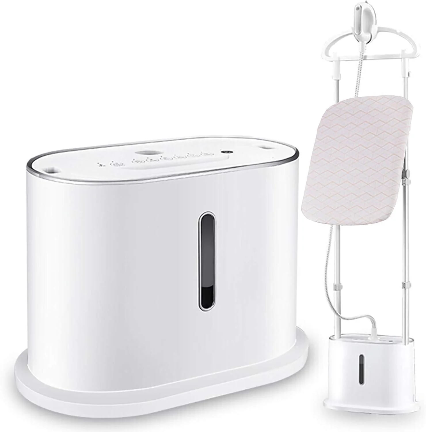 بخارگر عمودی لباس، بخارگر حرفه ای ایستاده قدرتمند 2000 وات 220 ولت با مخزن آب 2.2 لیتری، گرم شدن سریع در 30 ثانیه، خروجی بخار 35 گرم در دقیقه به همراه آویز گیره دار برای اتاق خواب منزل (B)