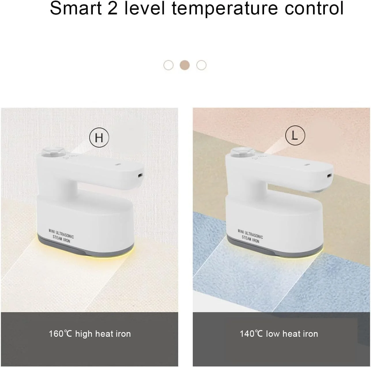 بخارگر مسافرتی لباس، اتو بخار کوچک قابل حمل شارژی بی سیم با 2 تنظیمات دما، اتو بخار دستی کوچک برای سفر کاری خانگی