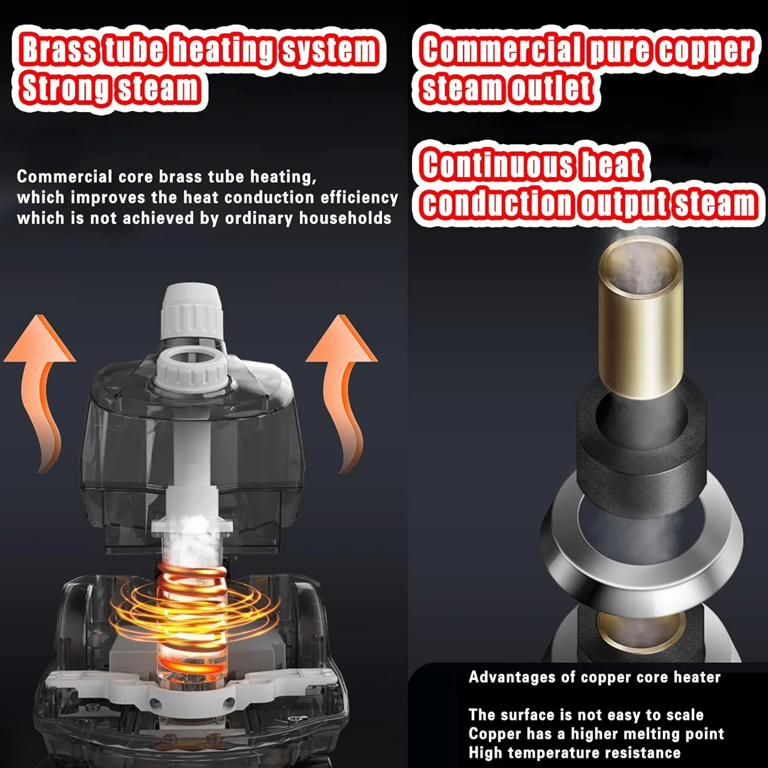 بخارگر عمودی لباس 2200 وات حرفه ای و سنگین برای مصارف تجاری، حذف سریع چروک در 30 ثانیه با مخزن آب 3.0 لیتری، اتو بخار دستی لباس، قرمز (طلایی)
