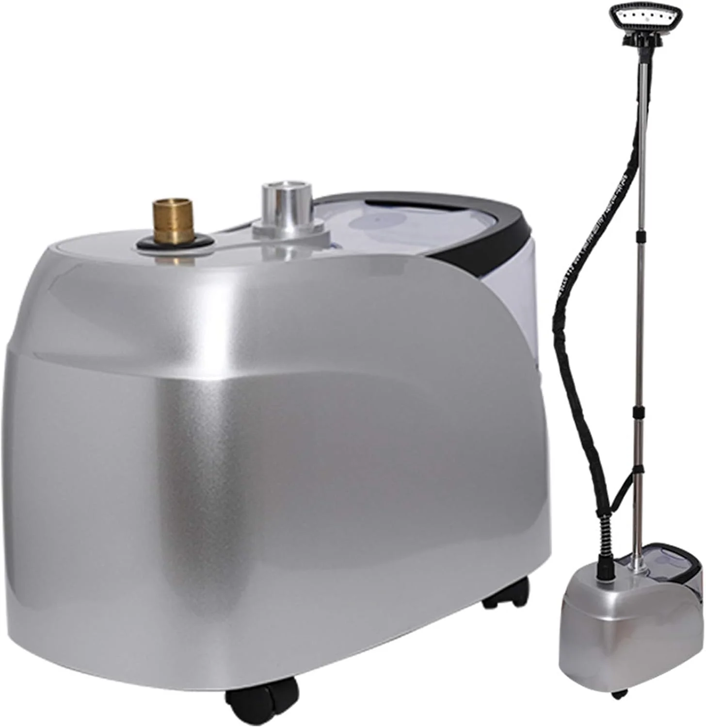 بخارگر عمودی لباس 1850 واتی، بخارگر حرفه ای و سنگین برای مصارف تجاری و خانگی، اتو بخار دستی لباس با مخزن آب 3.2 لیتری، حذف سریع چروک در 5 ثانیه، مشکی (مشکی)