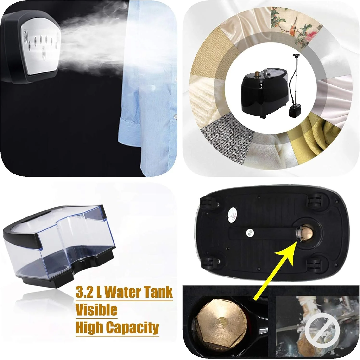 بخارگر عمودی لباس 1850 واتی، بخارگر حرفه ای و سنگین برای مصارف تجاری و خانگی، اتو بخار دستی لباس با مخزن آب 3.2 لیتری، حذف سریع چروک در 5 ثانیه، مشکی (مشکی) بخارگر عمودی لباس 1850 واتی، بخارگر حرفه ای و سنگین برای مصارف تجاری و خانگی، اتو بخار دستی لباس با مخزن آب 3.2 لیتری، حذف سریع چروک در 5 ثانیه، مشکی (مشکی)