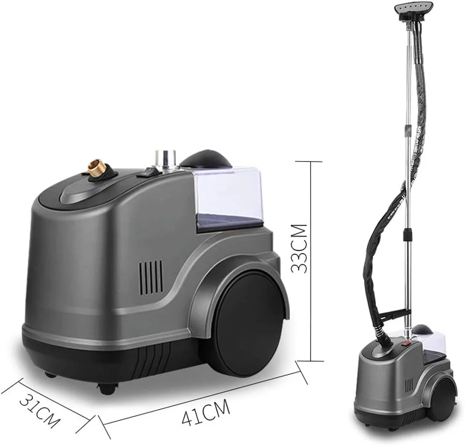 بخارگر عمودی لباس 2000 واتی، بخارگر لباس سنگین حرفه ای برای مصارف تجاری و خانگی، اتو بخار دستی لباس با قابلیت از بین بردن سریع چروک در 45 ثانیه (سفید)