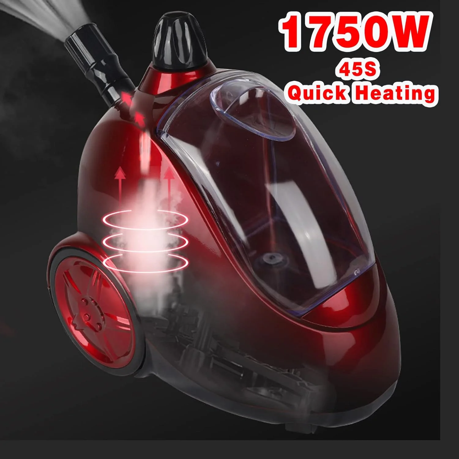 بخارگر عمودی لباس 1750 وات، بخارگر لباس سنگین برای مصارف تجاری، اتو بخار لباس با گرم شدن سریع 45 ثانیه ای، از بین بردن چروک در کمترین زمان، قرمز (بنفش)