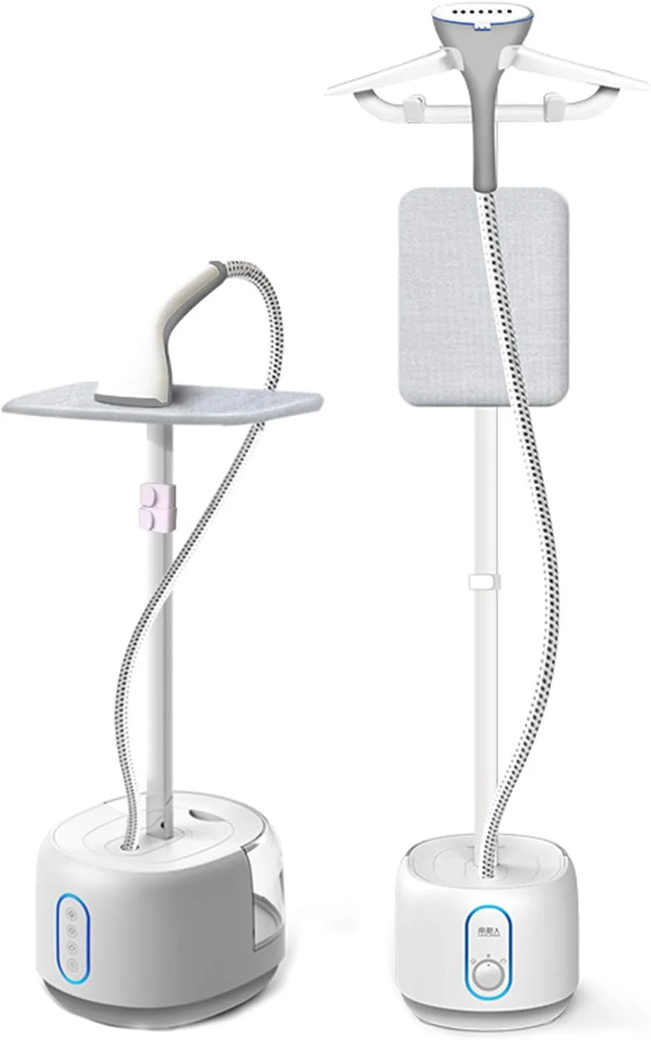 بخارگر عمودی لباس دو میله 2000 وات بخار سریع اتو بخار دستی کوچک خانگی با میز اتو داخلی و مخزن آب 2.2 لیتری