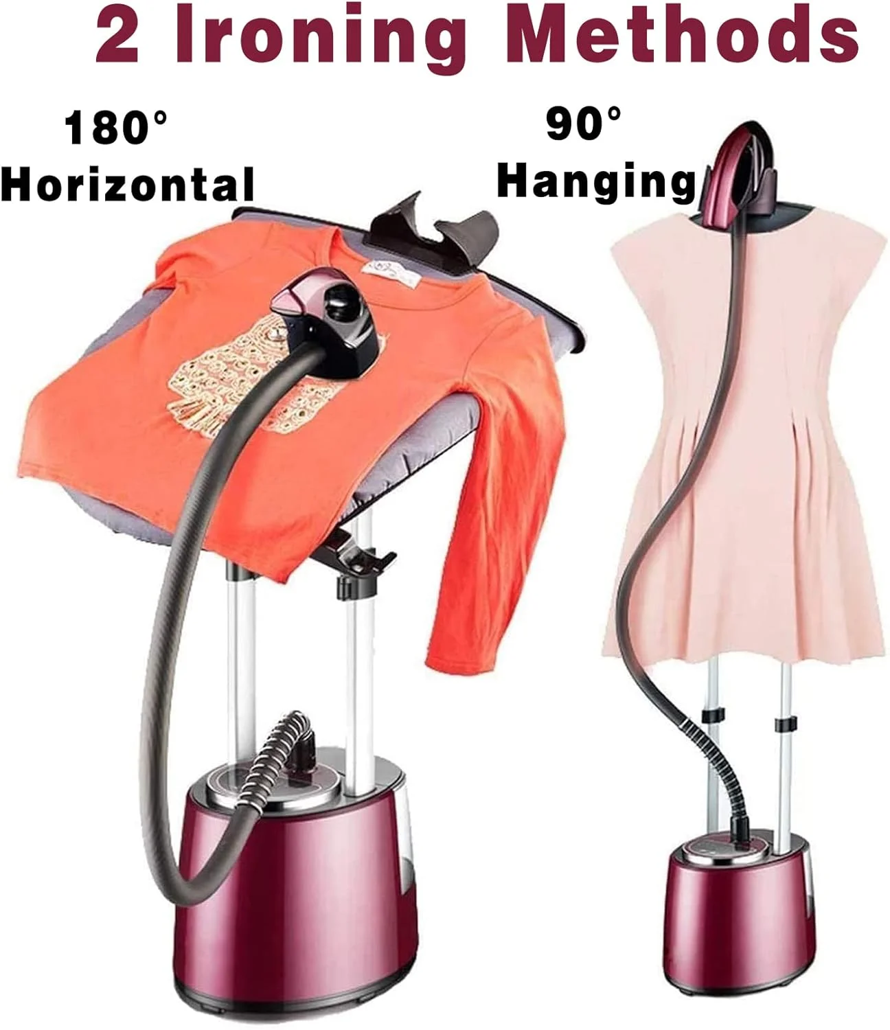 بخارگر ایستاده لباس با 10 سطح کنترل بخار 2000 وات، بخارگر لباس سنگین با میز اتو، بخارگر لباس با مخزن آب 2 لیتری