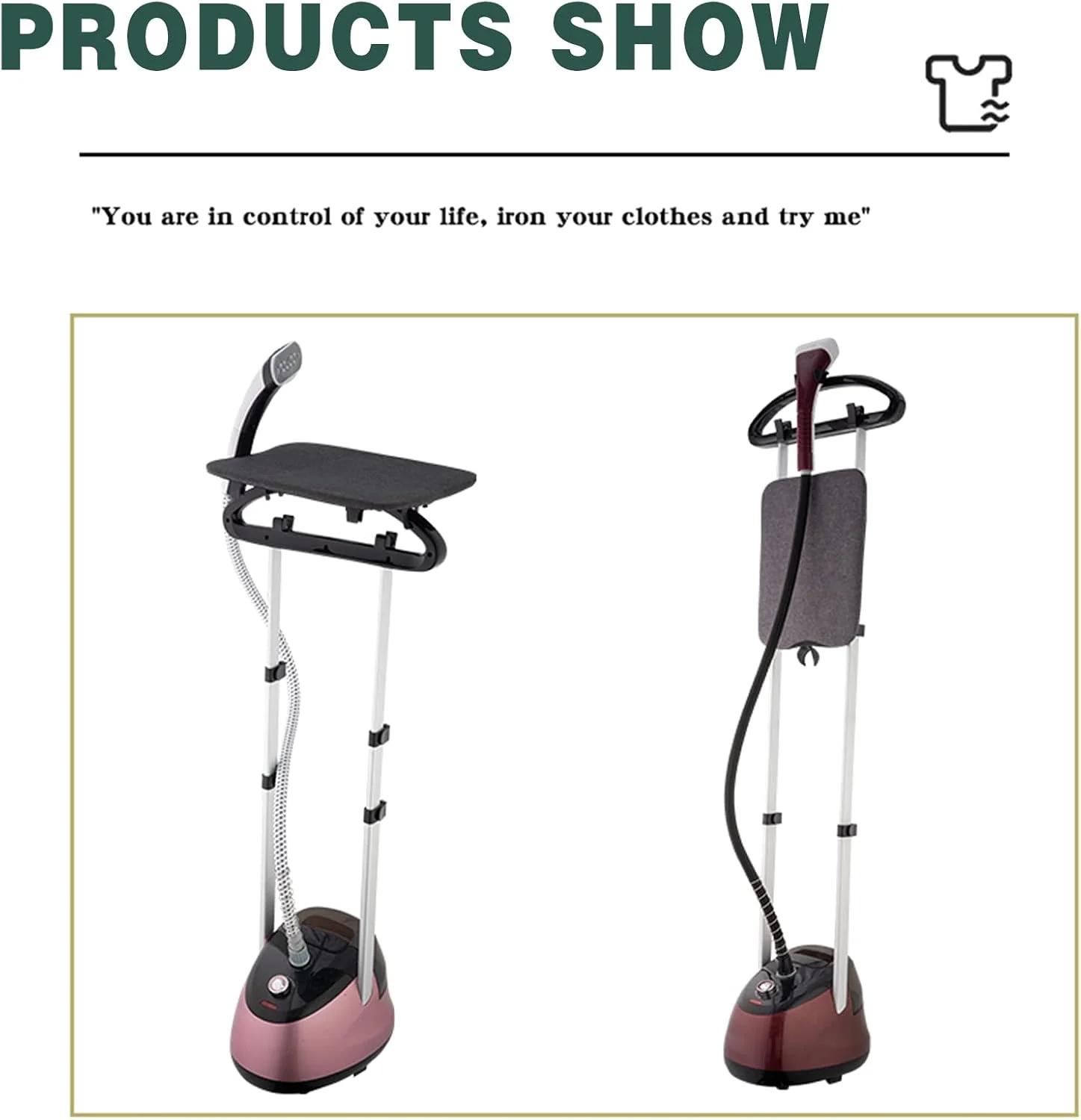 بخارگر ایستاده لباس 2000 واتی، بخارگر پارچه با مخزن آب 2.2 لیتری، گرم شدن سریع 45 ثانیه ای، از بین برنده چروک، دارای برس پارچه، چوب لباسی اتو، قرمز شرابی (قرمز شرابی)