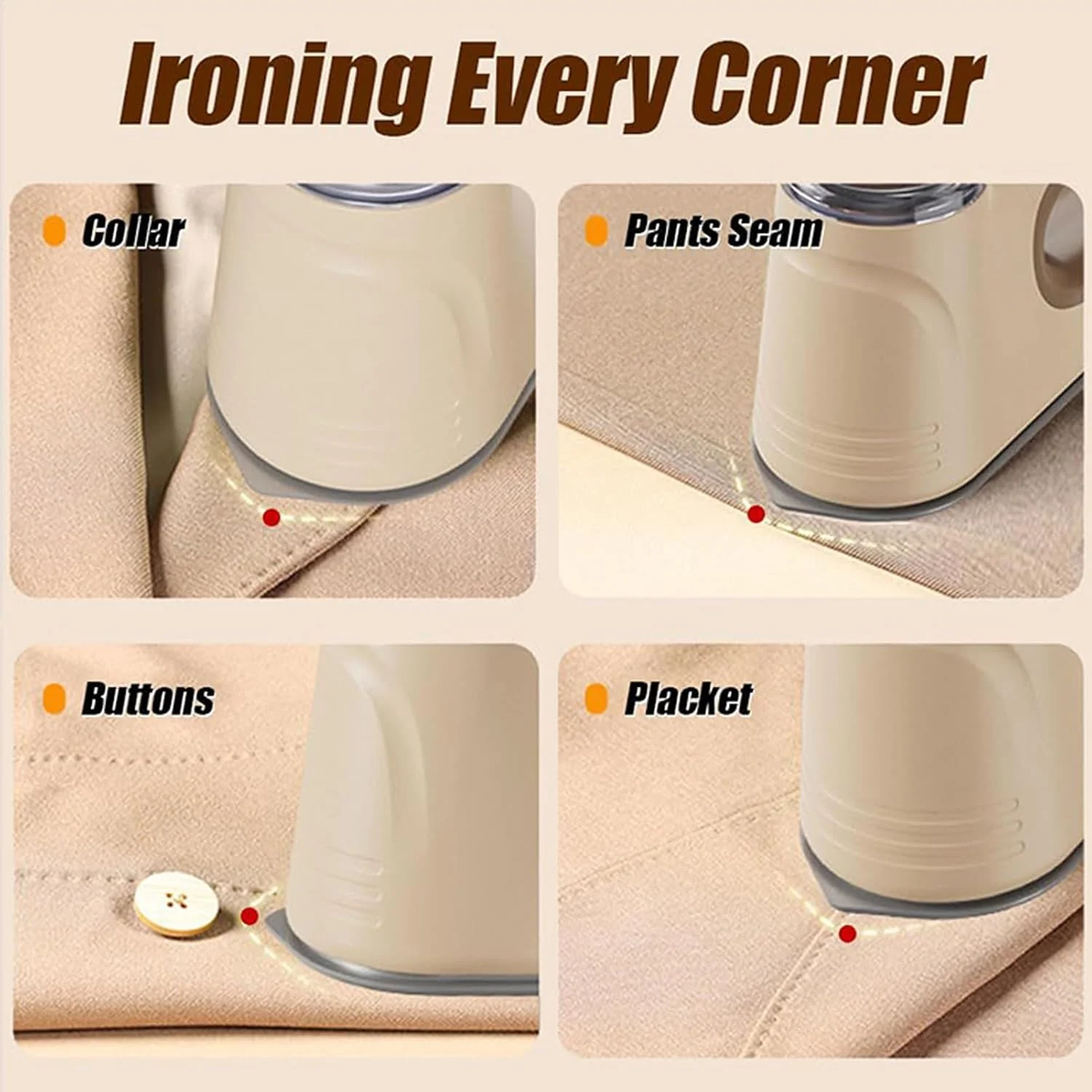 اتو بخار لباس، اتو بخار مسافرتی قابل حمل | اتو بخار دستی وکیوم از بین برنده چروک لباس، اتو بخار سریع 1000 واتی برای خانه، مسافرت، خوابگاه