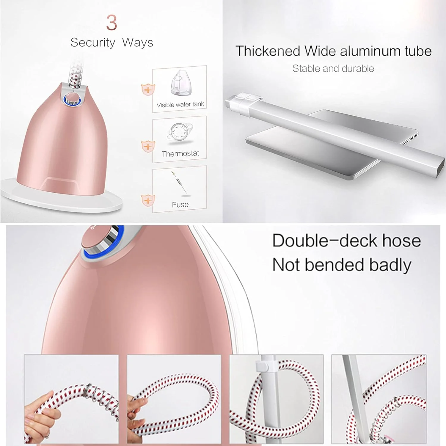 بخارگر عمودی حرفه ای لباس 2000 وات، اتو بخار پارچه لباس مناسب مصارف خانگی و تجاری، گرم شدن سریع 45 ثانیه ای و رفع چروک (قهوه ای)