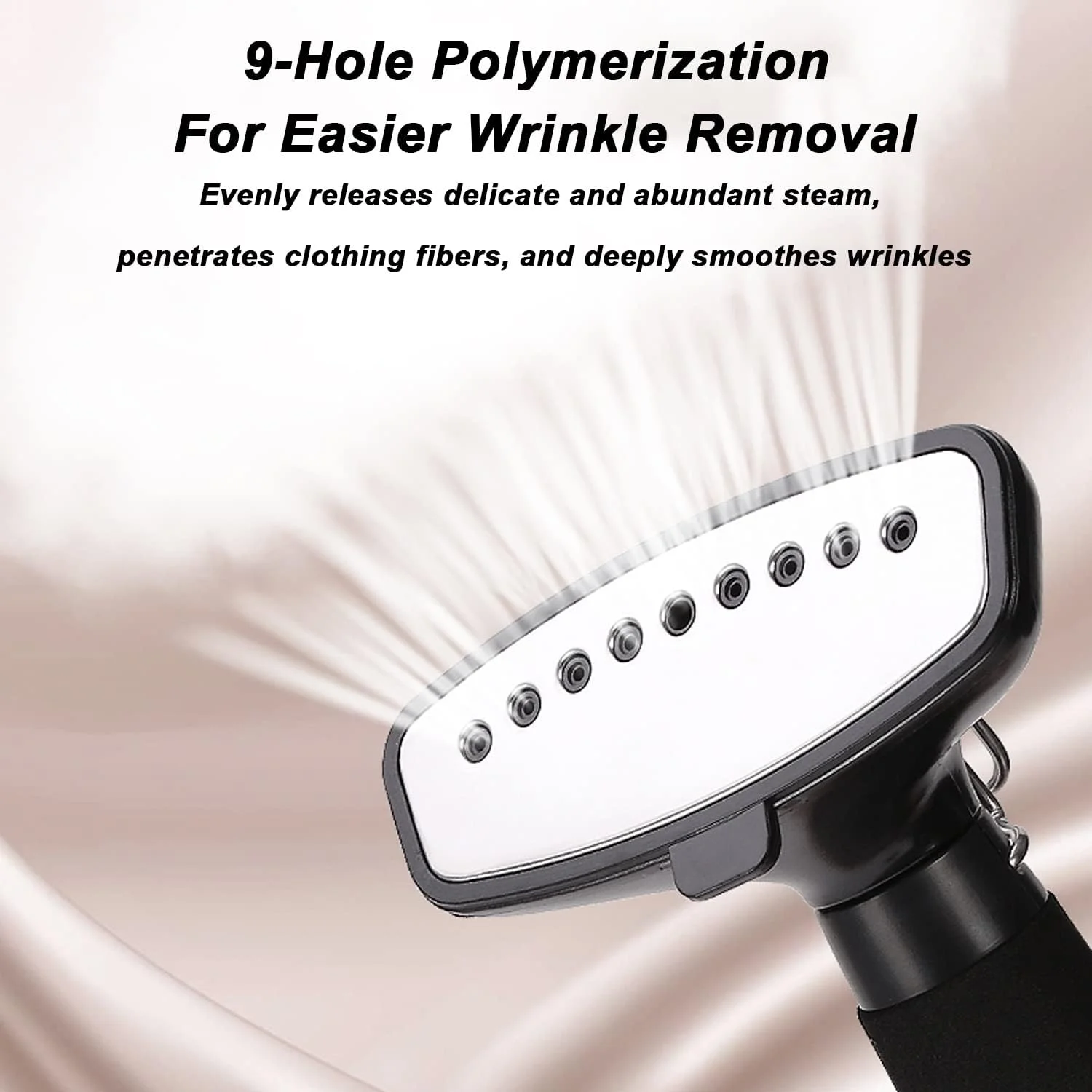 بخارگر لباس، بخارگر لباس دو میله ای 2000 واتی، گرم شدن سریع 35 ثانیه ای، از بین برنده چین و چروک با بخار مداوم با مخزن آب 2.5 لیتری، طلایی (سفید)