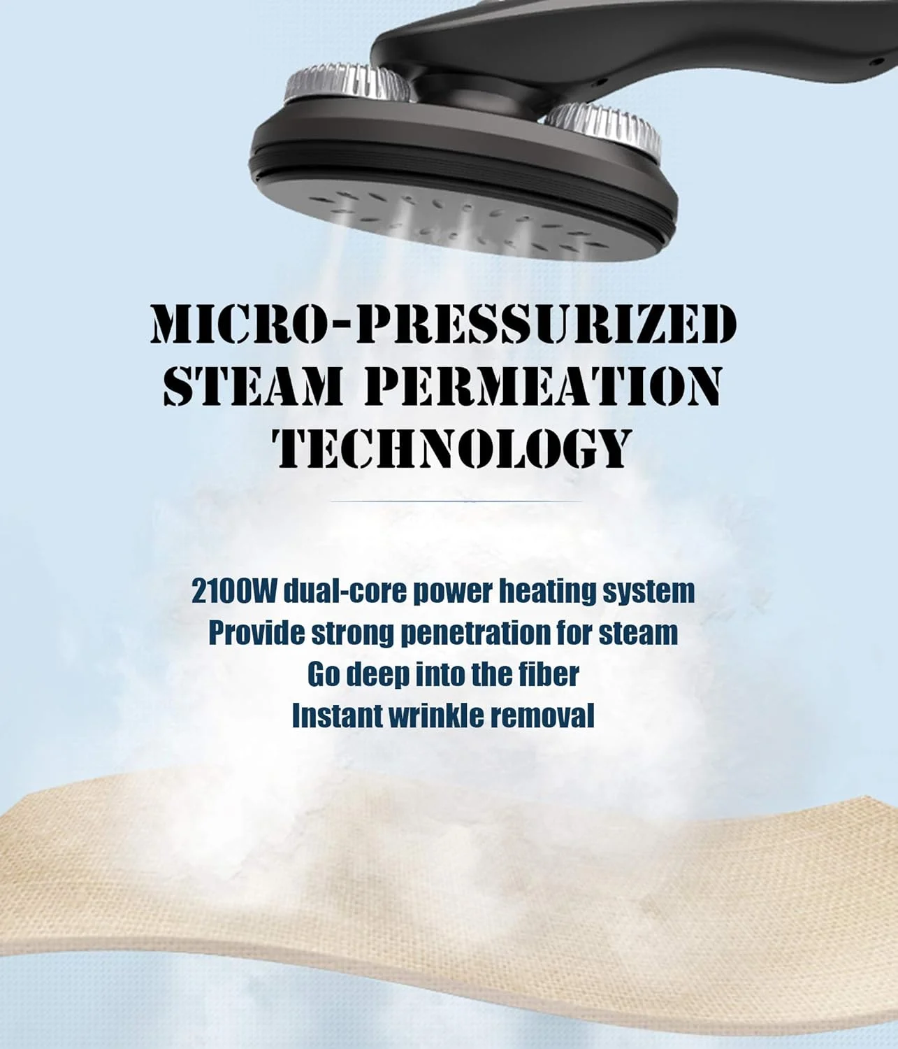 بخارگر لباس - بخارگر عمودی دو میله تلسکوپی 1800 واتی حرفه ای اتو بخار خانگی کوچک اتو دستی با میز اتو