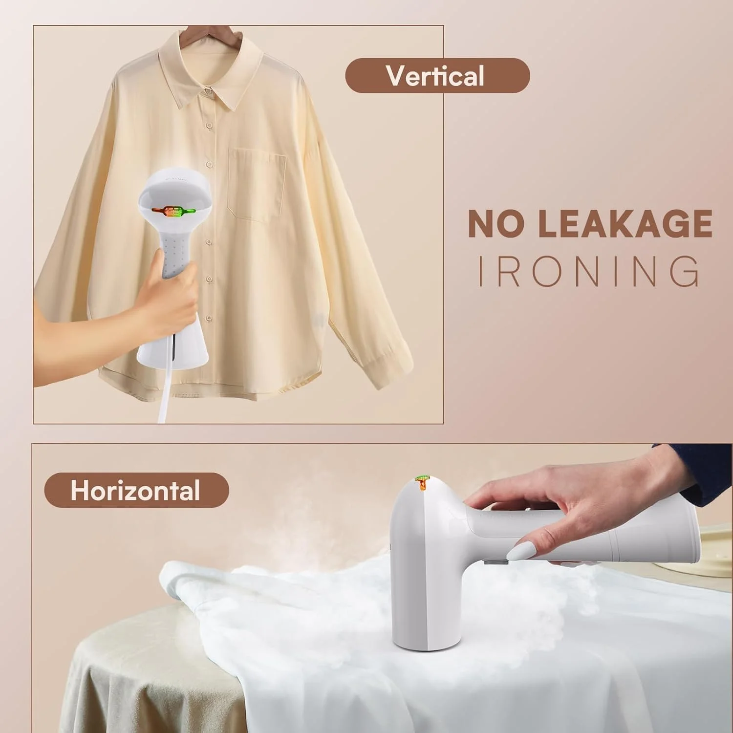 اتو بخار مسافرتی OLAYMEY، بخارگر لباس، خروجی بخار 30 گرم در دقیقه، اتو بخار قابل حمل، گرمایش سریع 20 ثانیه ای، بخارگر دستی برای لباس، برس بخار سبک وزن برای خانه، دفتر