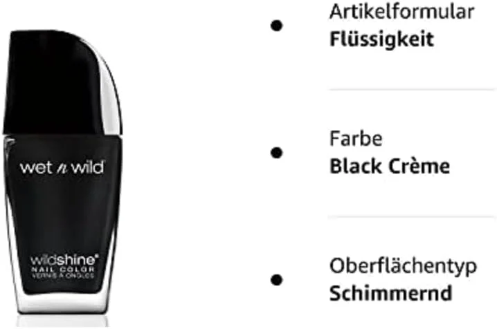 لاک ناخن مشکی کرم Wet n Wild Wild Shine - 12.3 میلی لیتر