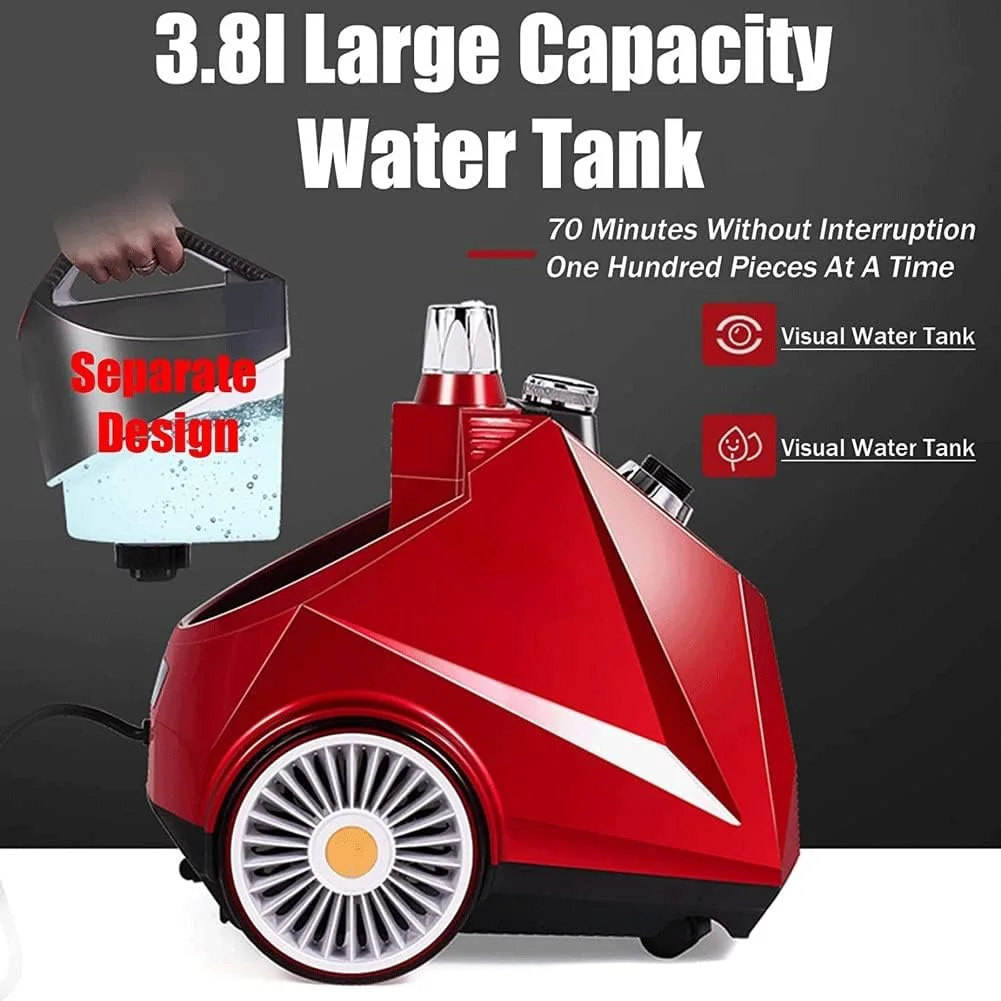 بخارگر عمودی لباس LHTYXX 2350W، بخارگر لباس سنگین برای مصارف تجاری و خانگی، اتو بخار دستی لباس با مخزن آب 3.8 لیتری و رفع سریع چروک در 45 ثانیه (آبی)