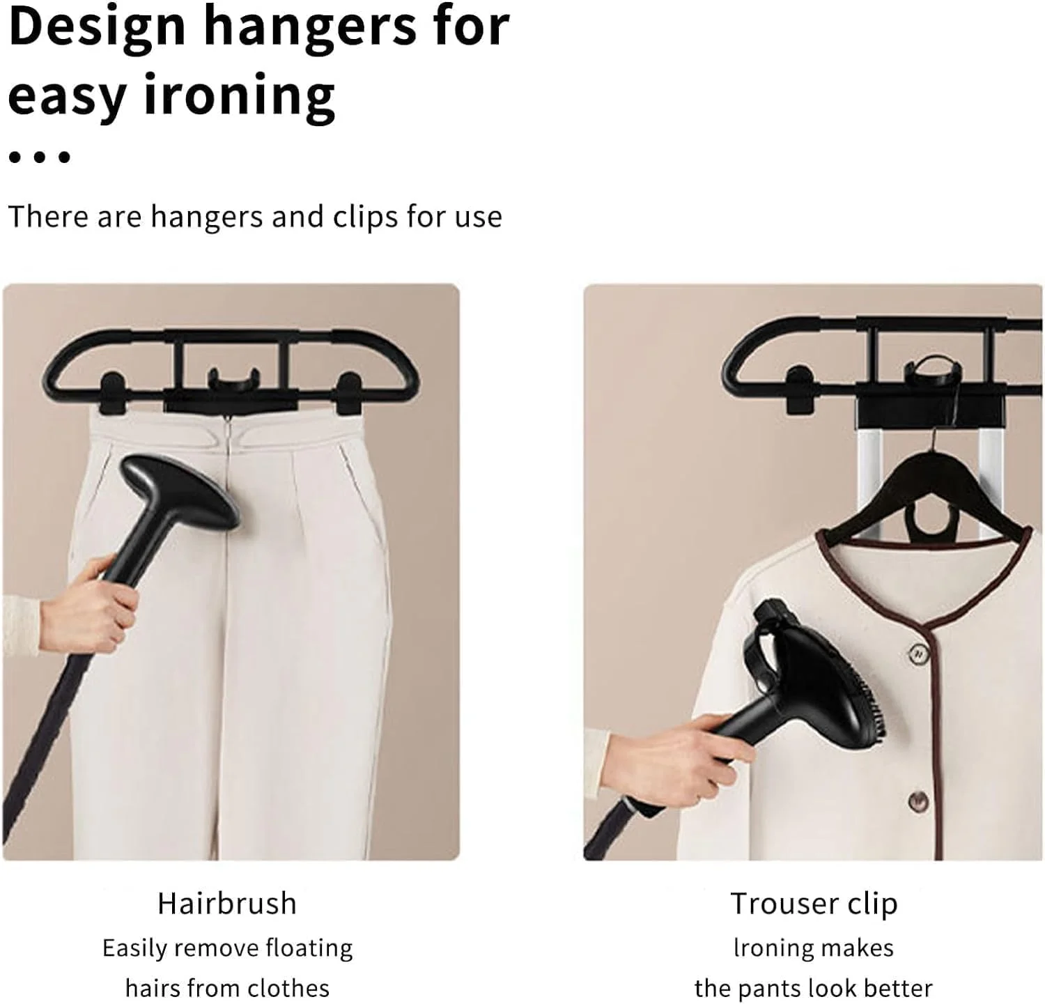 دستگاه اتو بخار ایستاده چند منظوره، اتو بخار عمودی لباس، اتو بخار سریع گرم شونده، دارای چوب لباسی با میز اتو، مخزن آب بزرگ جداشدنی 2.2 لیتری، ایده آل برای اتو کردن لباس