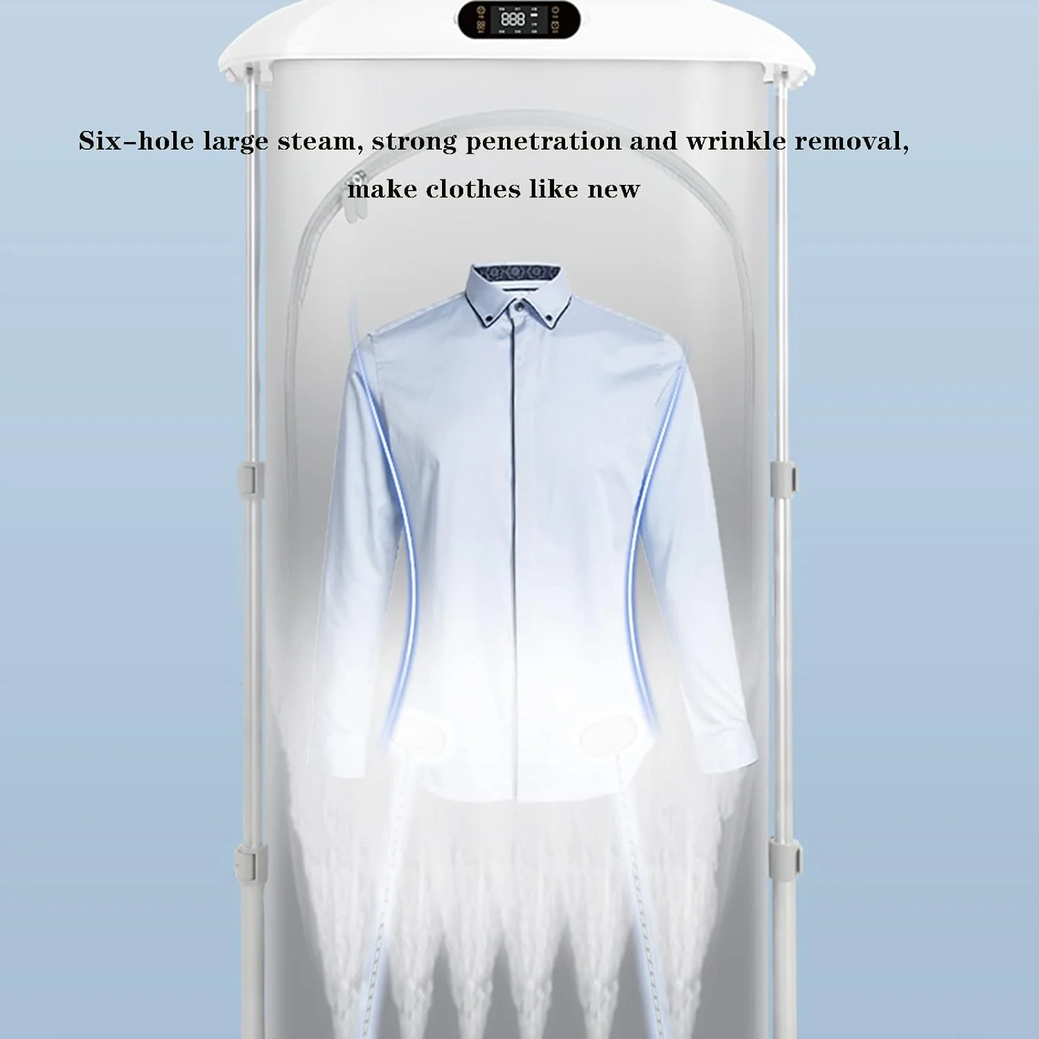 اتو بخار عمودی بی سیم اتوماتیک LHTYXX، بخارگر تاشو آویز لباس، خشک کن لباس قابل حمل، دستگاه مراقبت از لباس، به سرعت چین و چروک لباس و پارچه را از بین می برد، مناسب برای خانه، هتل