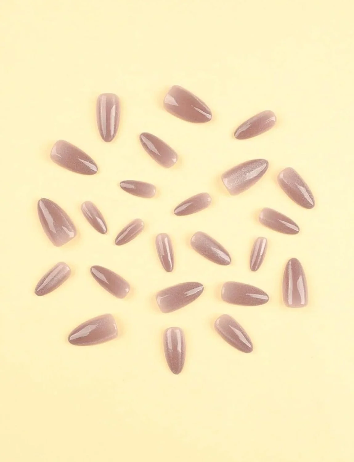 ناخن مصنوعی 24 عددی، ناخن های اکریلیک فیک، رنگ ثابت براق، با سوهان و چسب، نوک انگشت مصنوعی مانیکور برای زنان و دختران (صورتی روشن)