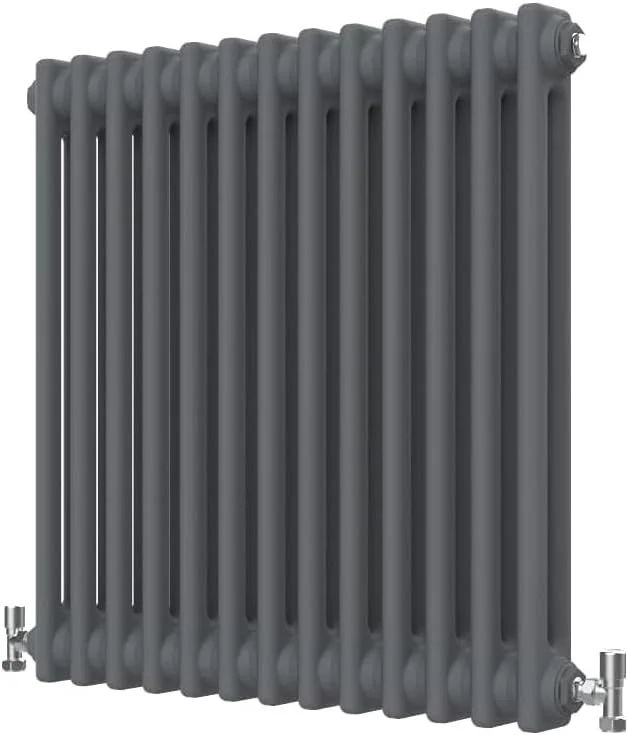 رادیاتور افقی سنتی Radbliss، دو ستونه، 600x605 میلی متر، رنگ خاکستری مات آنتراسیت، طراحی به سبک چدن، مناسب برای سیستم گرمایش مرکزی رادیاتور افقی سنتی Radbliss، دو ستونه، 600x605 میلی متر، رنگ خاکستری مات آنتراسیت، طراحی به سبک چدن، مناسب برای سیستم گرمایش مرکزی