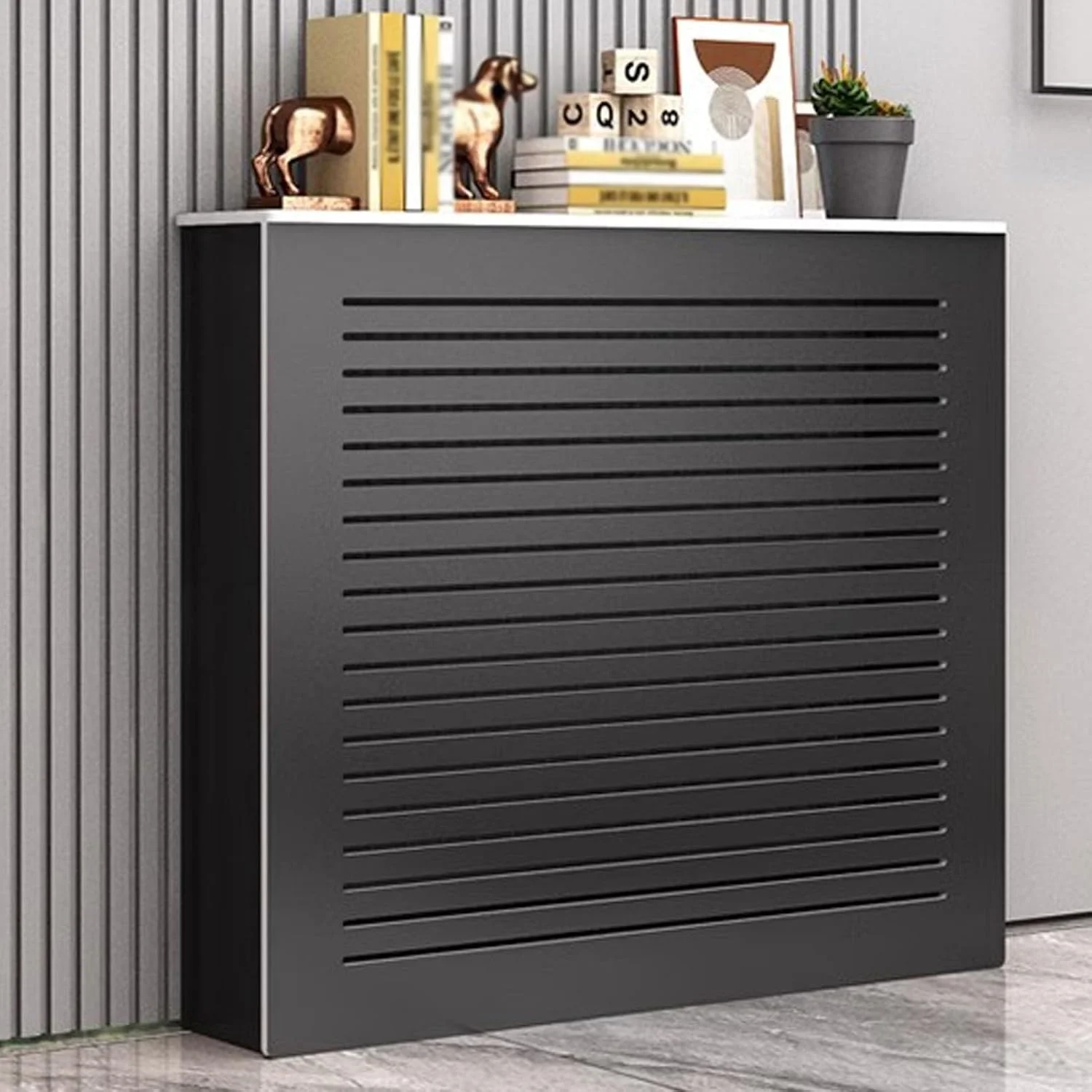 روکش رادیاتور مشکی YUGXTH، کابینت رادیاتور PVC، قفسه کابینت گرمایشی کابینت کف حمام، طراحی محافظ ذخیره سازی، برای محافظت از سوختگی بخاری (L70xH70xW20cm) روکش رادیاتور مشکی YUGXTH، کابینت رادیاتور PVC، قفسه کابینت گرمایشی کابینت کف حمام، طراحی محافظ ذخیره سازی، برای محافظت از سوختگی بخاری (L70xH70xW20cm)