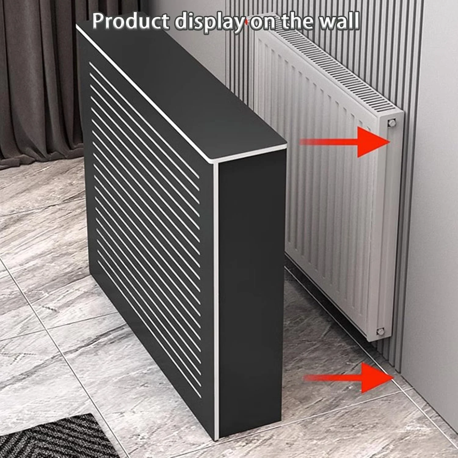 روکش رادیاتور مشکی YUGXTH، کابینت رادیاتور PVC، قفسه کابینت گرمایشی کابینت کف حمام، طراحی محافظ ذخیره سازی، برای محافظت از سوختگی بخاری (L70xH70xW20cm) روکش رادیاتور مشکی YUGXTH، کابینت رادیاتور PVC، قفسه کابینت گرمایشی کابینت کف حمام، طراحی محافظ ذخیره سازی، برای محافظت از سوختگی بخاری (L70xH70xW20cm)