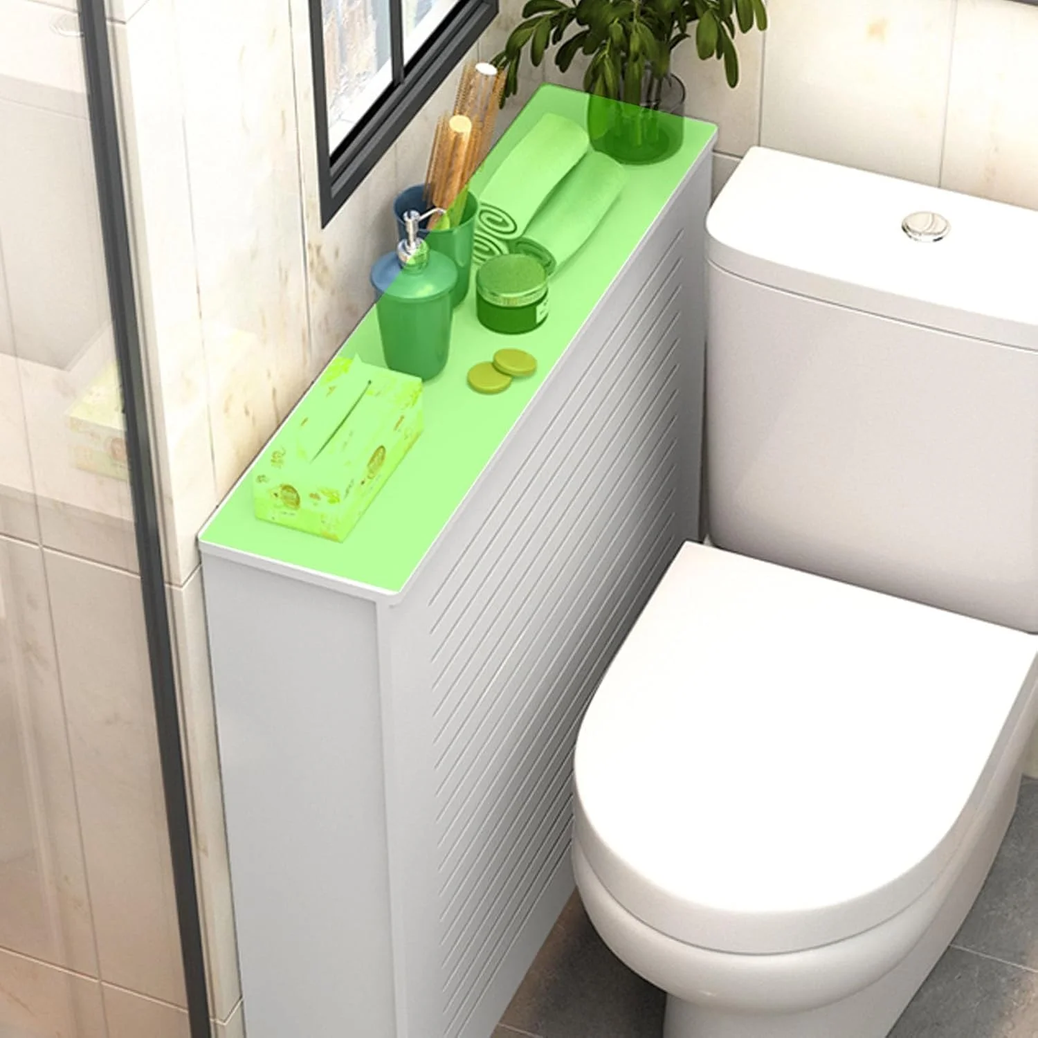 قفسه کابینت گرمایشی YUGXTH، پوشش رادیاتور مدرن، کابینت گرمایشی، کابینت سازمان دهنده پوشش گرمایشی، مناسب برای اتاق نشیمن/اتاق خواب/آشپزخانه (L80xH90xW20cm)