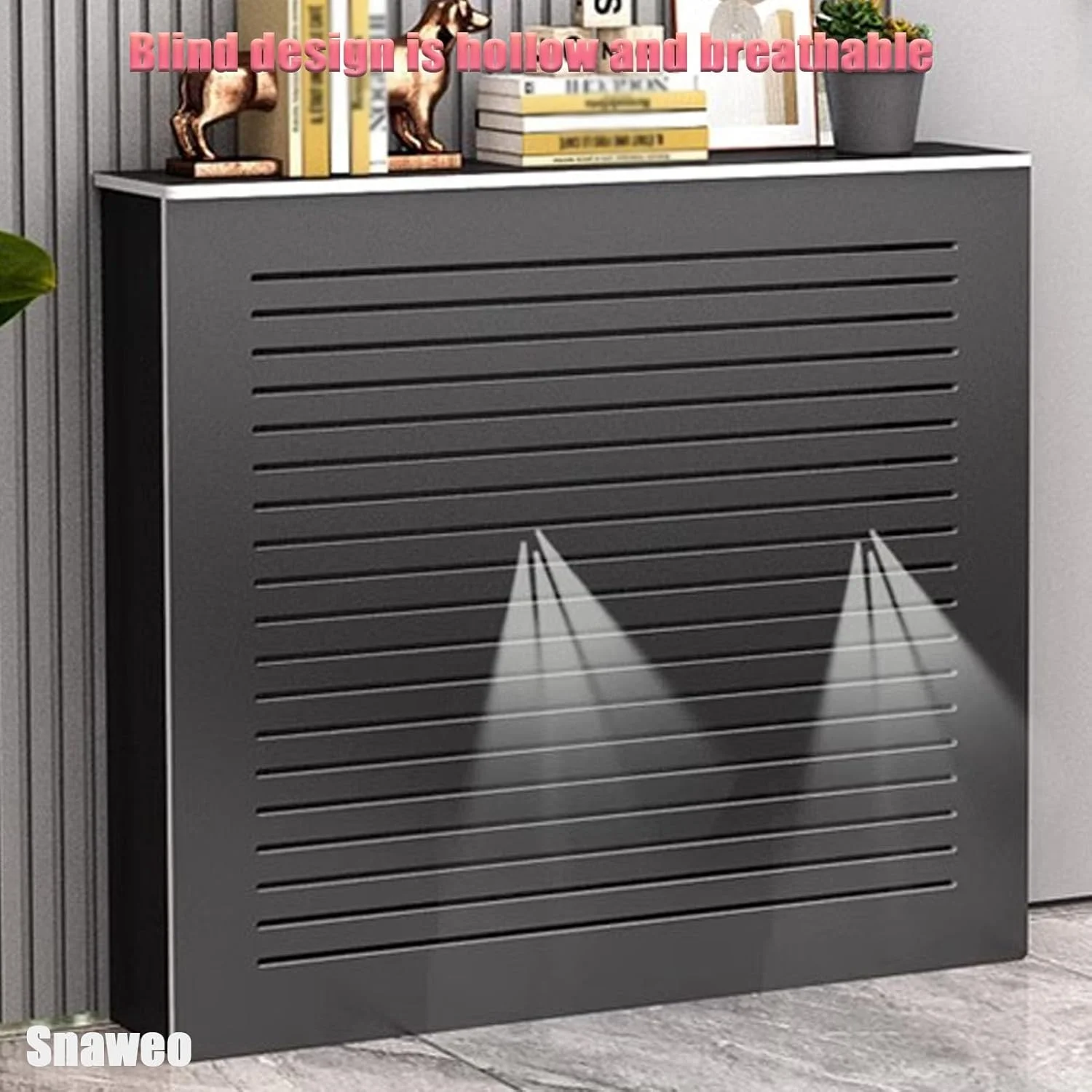 روکش رادیاتور پی وی سی Snaweo، قفسه کابینت گرمایشی روکش رادیاتور مشکی، دکور مبلمان اتاق نشیمن کابینت رادیاتور گرمایشی، کابینت رادیاتور گرمایشی با فضای قفسه کافی، برای اتاق نشیمن (L90xH90xW25cm) روکش رادیاتور پی وی سی Snaweo، قفسه کابینت گرمایشی روکش رادیاتور مشکی، دکور مبلمان اتاق نشیمن کابینت رادیاتور گرمایشی، کابینت رادیاتور گرمایشی با فضای قفسه کافی، برای اتاق نشیمن (L90xH90xW25cm)