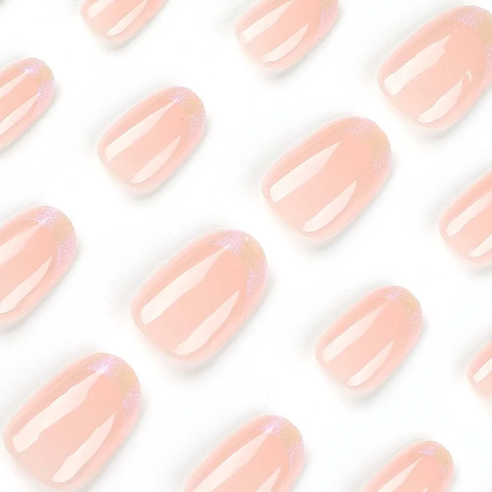 ناخن مصنوعی فرنچ نوک تیز Azonee، 24 عددی، ناخن های مصنوعی با طرح های اکلیلی پوشش کامل اکریلیک، ناخن های چسبی براق برای زنان و دختران