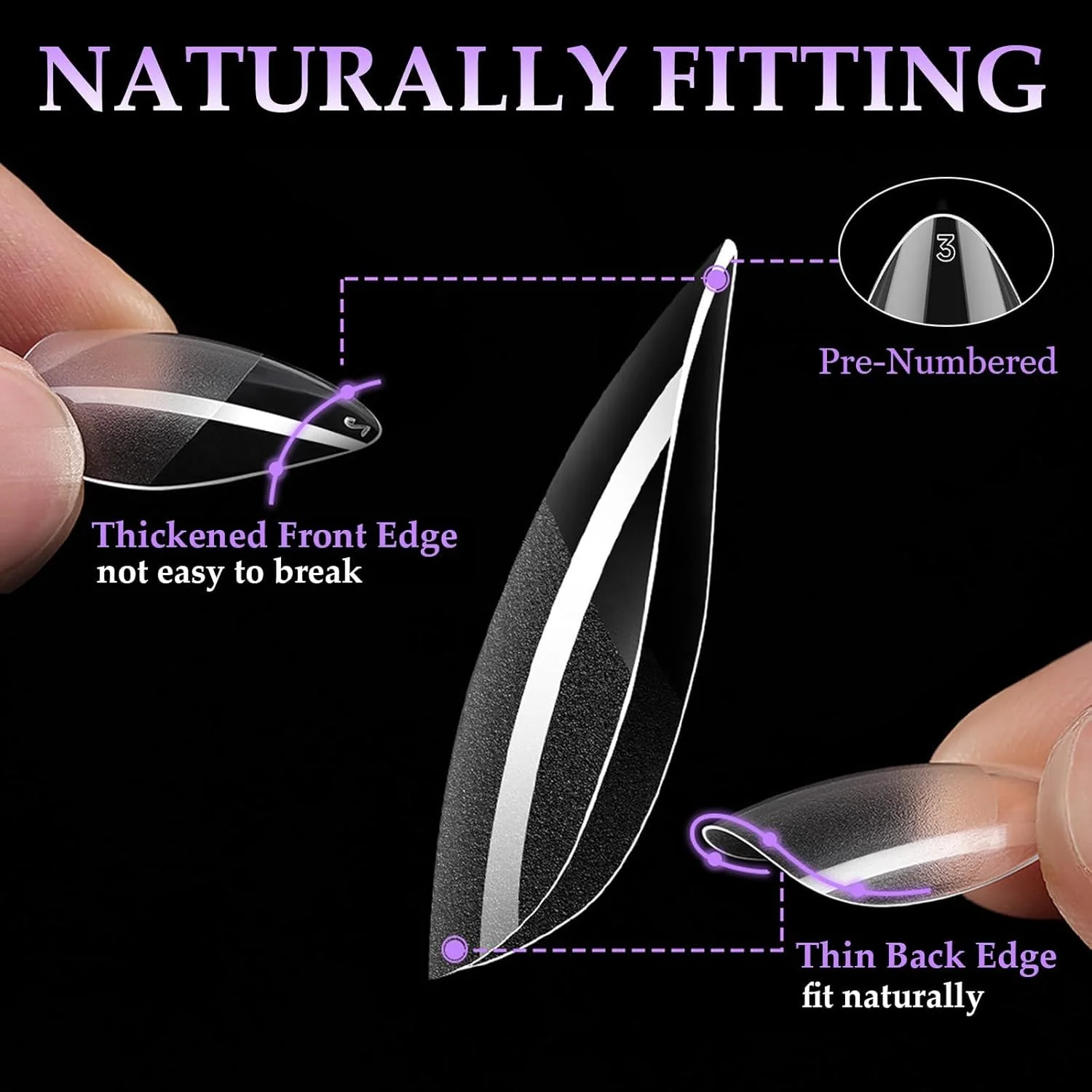 کیت تیپ ناخن ژله ای نرم | Azonee شامل 3 مدل 360 عددی بادامی کوتاه، تابوتی و بالرینی | ناخن های مصنوعی اکریلیک پوشش کامل نیمه مات برای مانیکور DIY و استفاده در سالن (شفاف) کیت تیپ ناخن ژله ای نرم | Azonee شامل 3 مدل 360 عددی بادامی کوتاه، تابوتی و بالرینی | ناخن های مصنوعی اکریلیک پوشش کامل نیمه مات برای مانیکور DIY و استفاده در سالن (شفاف)