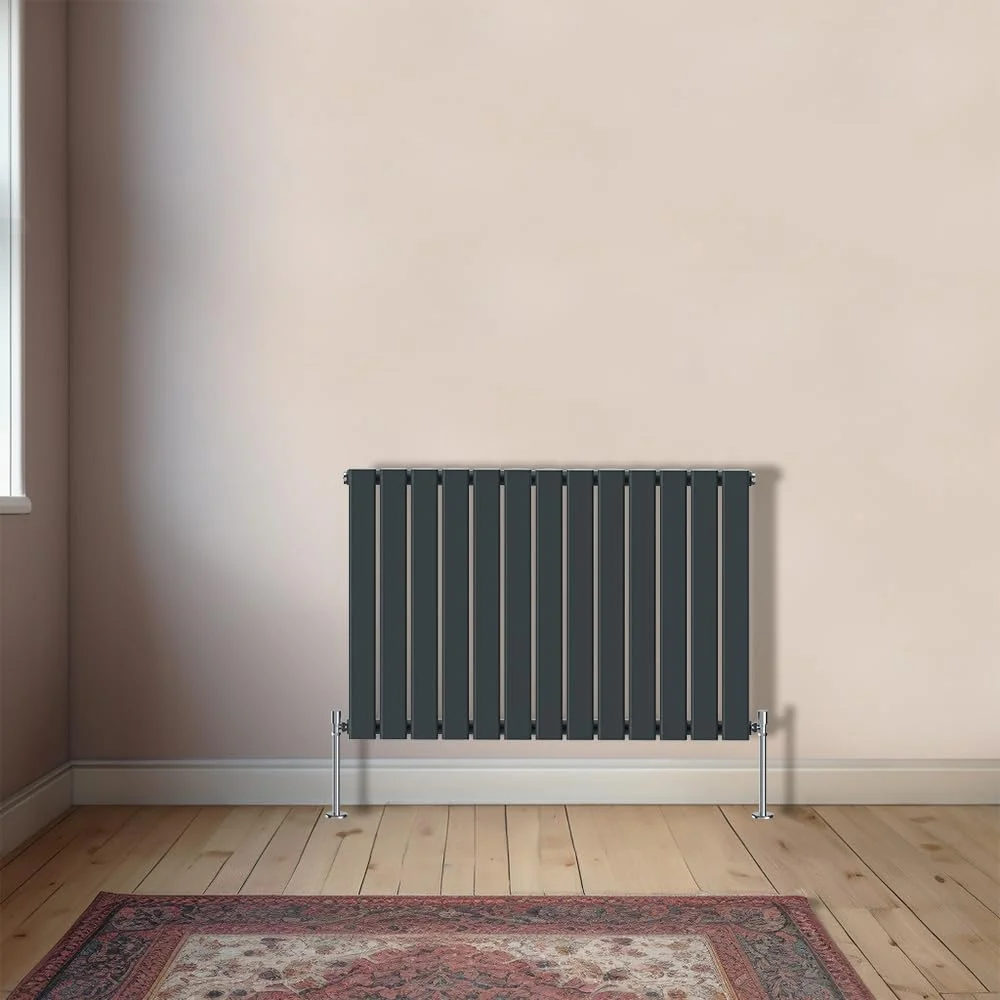 رادیاتور شوفاژ افقی NRG، 600x884 میلی متر - تک پنل ستونی، طراحی مدرن، مناسب حمام، سیستم گرمایش مرکزی، رنگ آنتراسیت