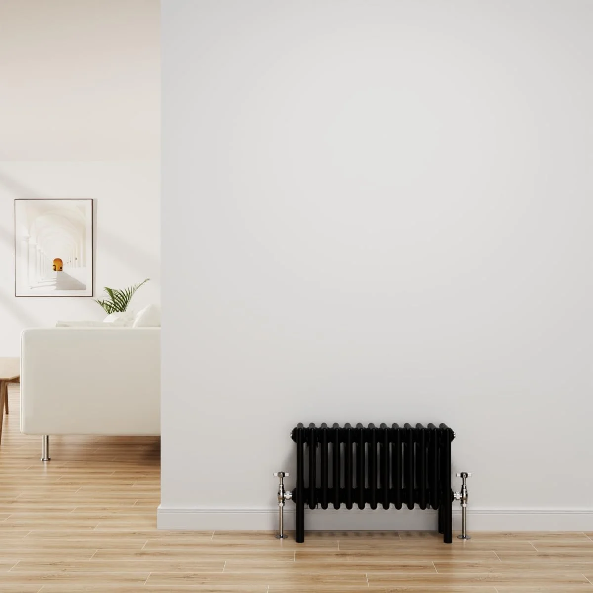 رادیاتور سنتی NRG، چدنی مشکی، 4 ستون افقی، سیستم گرمایش مرکزی، رادیاتور حمام 300x605 میلی متر