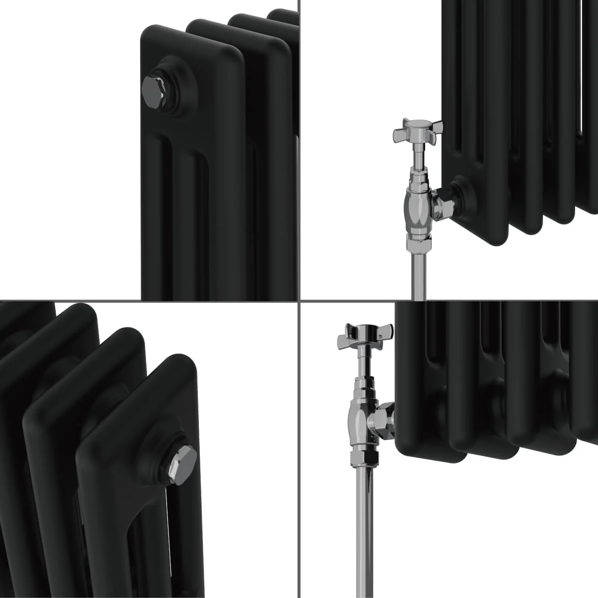 رادیاتور شوفاژ سنتی NRG، چدنی مشکی، 3 ستون افقی، مناسب برای حمام و سیستم گرمایش مرکزی، 600x427 میلی متر رادیاتور شوفاژ سنتی NRG، چدنی مشکی، 3 ستون افقی، مناسب برای حمام و سیستم گرمایش مرکزی، 600x427 میلی متر