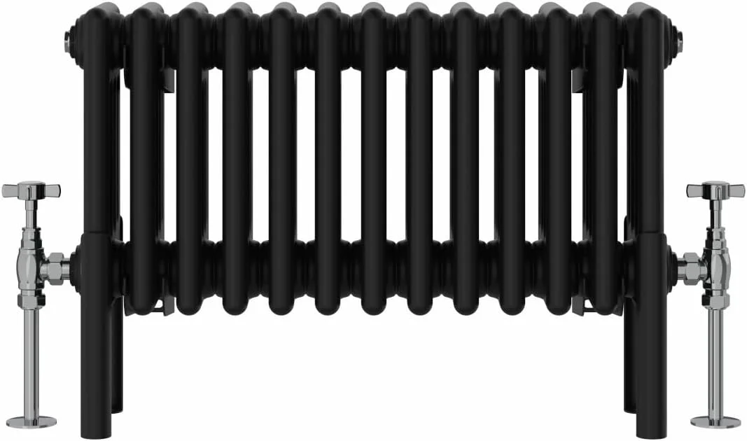 رادیاتور سنتی NRG، چدنی مشکی، 4 ستون افقی، سیستم گرمایش مرکزی، رادیاتور حمام 300x605 میلی متر