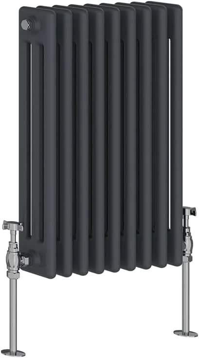 رادیاتور سنتی NRG چدنی آنتراسیت 3 ستونی افقی برای گرمایش مرکزی حمام، ابعاد 600x427 میلی متر