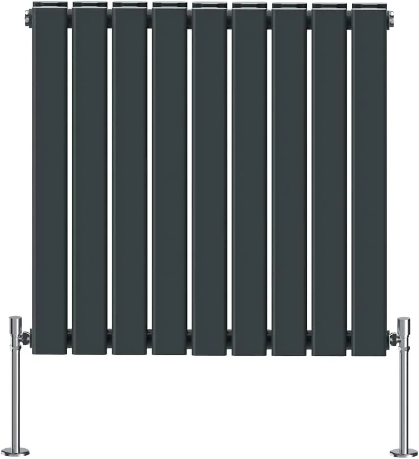 رادیاتور آنتراسیت افقی پنل تخت NRG، مناسب حمام، طراحی مدرن، دو جداره، سیستم گرمایش مرکزی، ابعاد 600x612 میلی متر