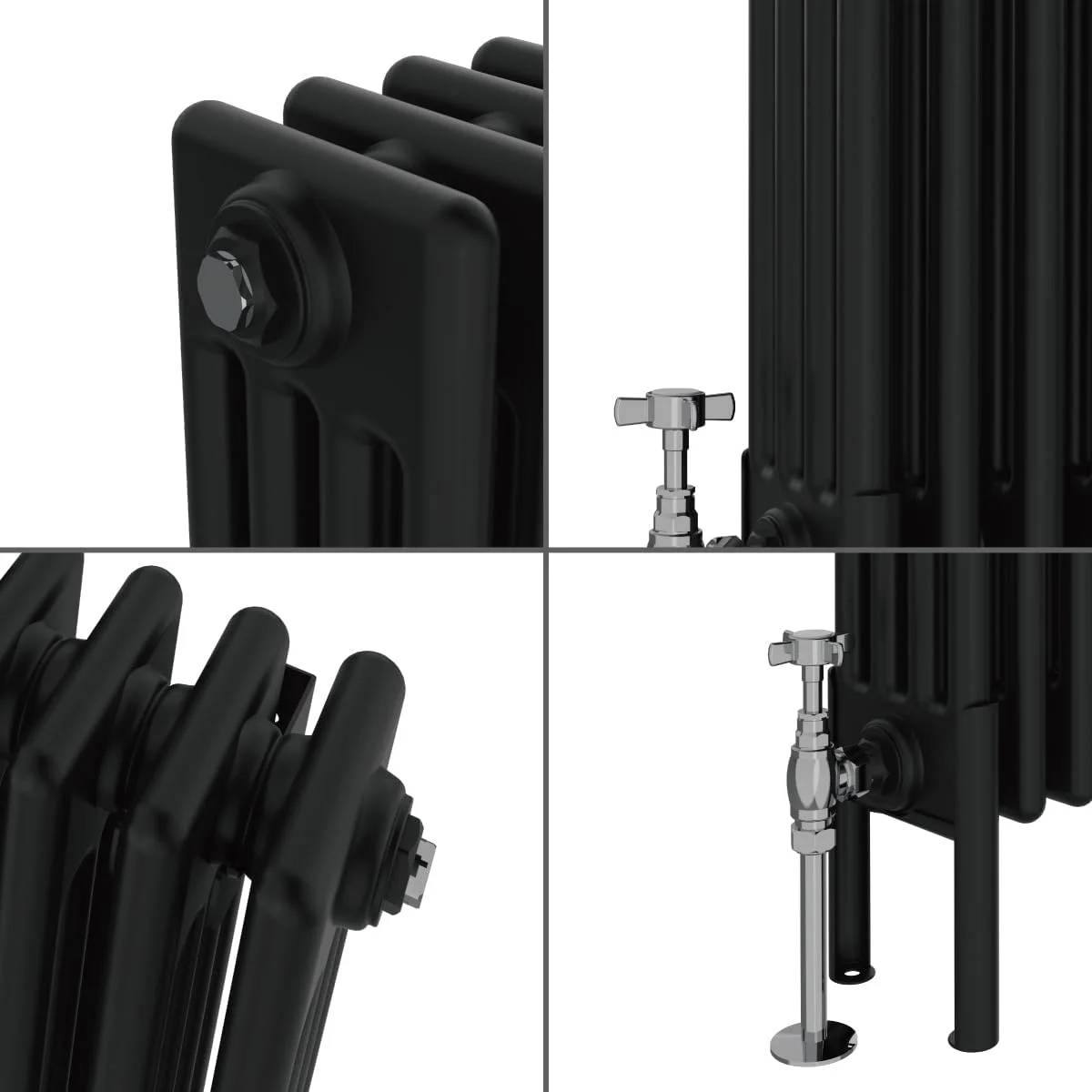 رادیاتور سنتی NRG چدنی مشکی 4 ستونی افقی برای گرمایش مرکزی حمام، 300x425 میلی متر رادیاتور سنتی NRG چدنی مشکی 4 ستونی افقی برای گرمایش مرکزی حمام، 300x425 میلی متر