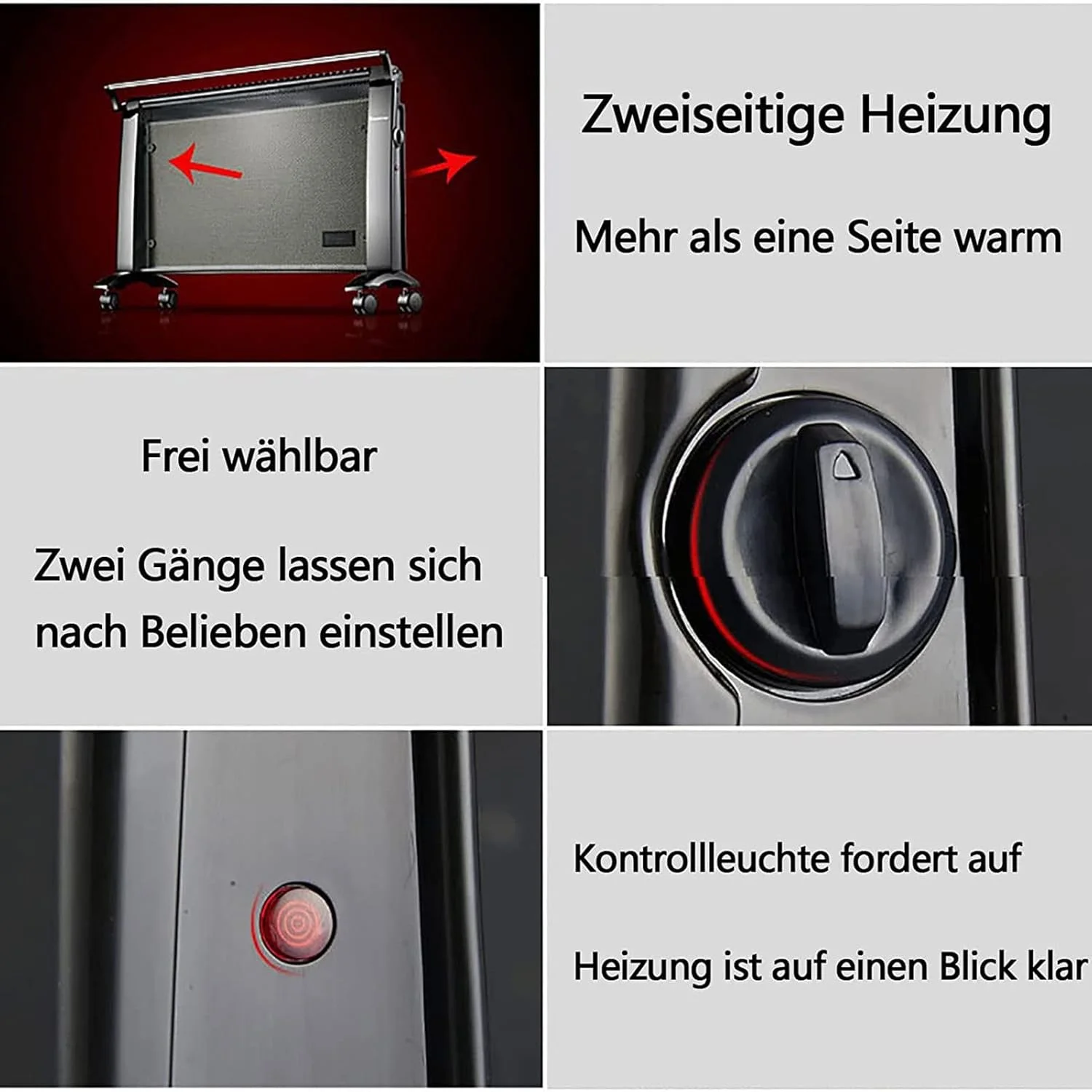 بخاری برقی فن دار با ترموستات 750 وات، کم مصرف، بی صدا، رادیاتور برقی متحرک، گرمایش برقی برای اتاق تا 30 متر مربع، رادیاتور برقی متحرک کم مصرف