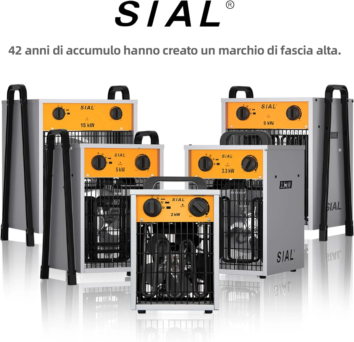 هیتر برقی صنعتی 5000 وات SIAL برای کارگاه های ساختمانی، گاراژ با کنترل ترموستاتیک کاملاً قابل تنظیم و دو حالت گرمایش هیتر برقی صنعتی 5000 وات SIAL برای کارگاه های ساختمانی، گاراژ با کنترل ترموستاتیک کاملاً قابل تنظیم و دو حالت گرمایش