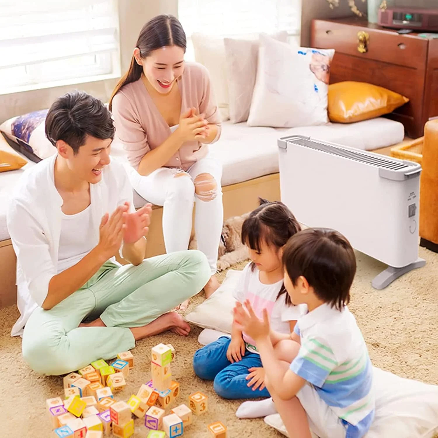 بخاری برقی فن دار با ترموستات، گرمایش 2000 وات با صرفه جویی در انرژی، رادیاتور برقی متحرک برای اتاق تا 20 متر مربع، رادیاتور برقی متحرک بخاری برقی فن دار با ترموستات، گرمایش 2000 وات با صرفه جویی در انرژی، رادیاتور برقی متحرک برای اتاق تا 20 متر مربع، رادیاتور برقی متحرک