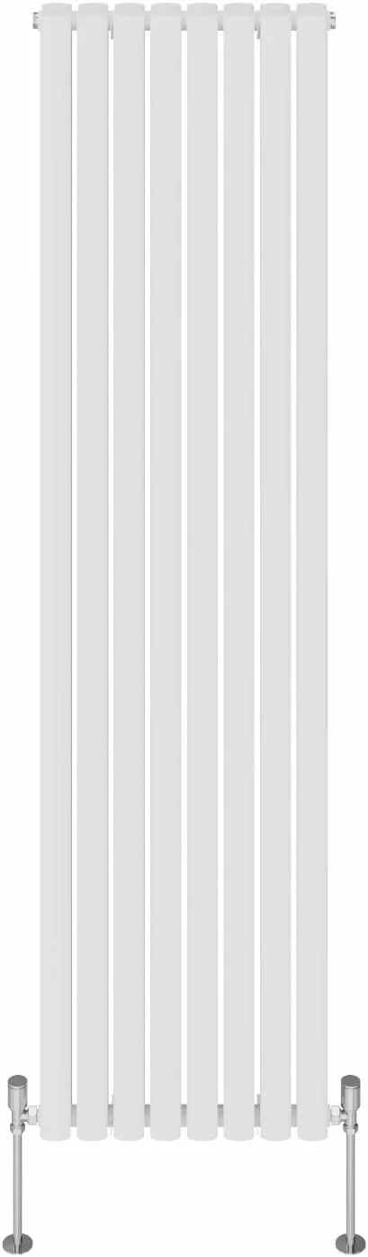 رادیاتور شوفاژ دیواری سفید دوگانه NRG، طرح بیضی، ابعاد 1800x472 میلی متر