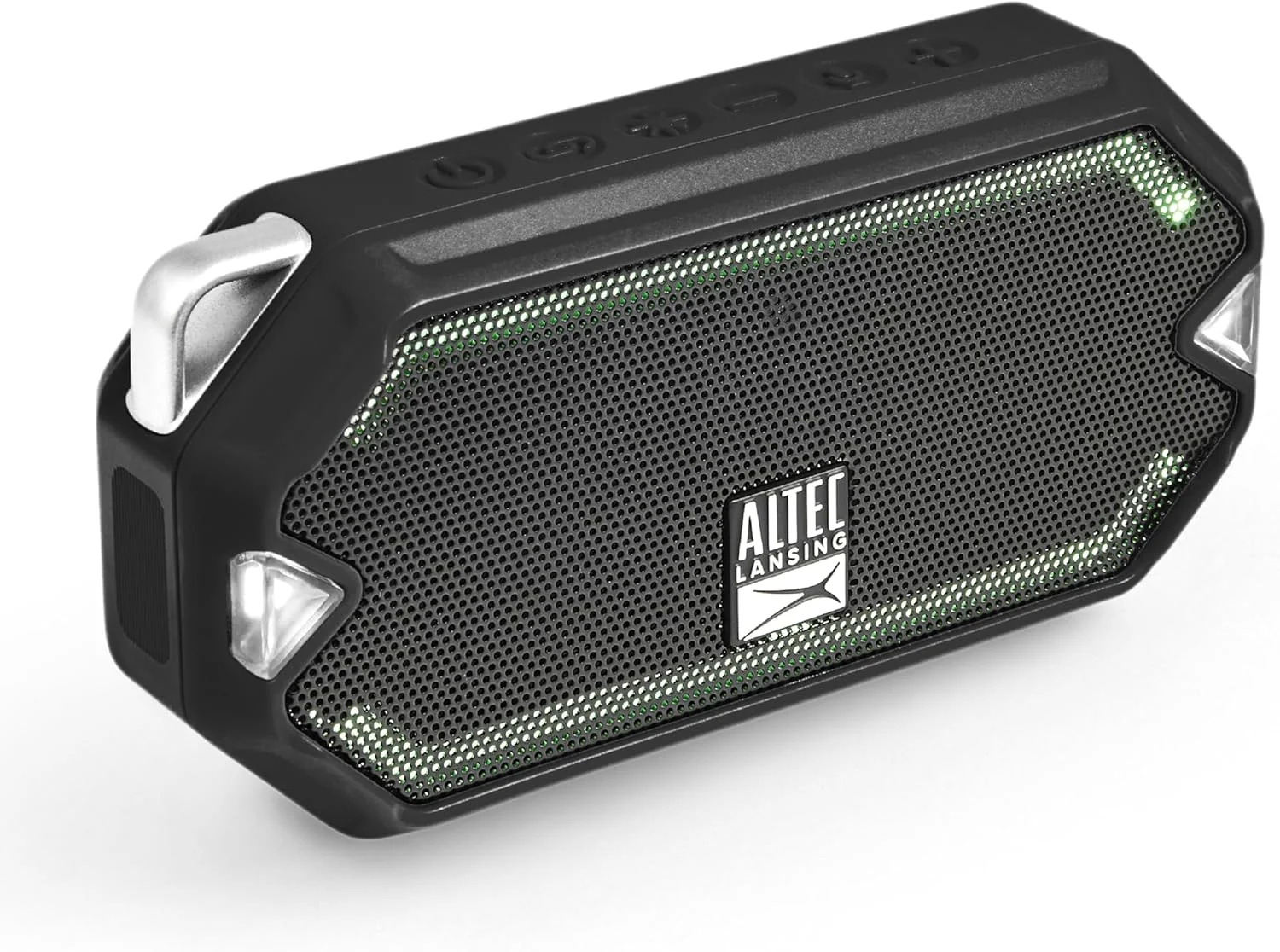 اسپیکر بلوتوثی بی سیم ضد آب Altec Lansing HydraMini با 6 ساعت پخش، شارژ سریع USB-C، مقاوم در برابر آب، گرد و غبار و عرق IP67، نمایش نور LED و حالت Strobe (مشکی)