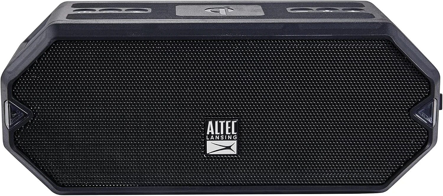 اسپیکر بلوتوثی قابل حمل بی سیم Altec Lansing IMW1300 HydraBlast، ضد آب IP67، اسپیکرهای شارژی USB C مناسب فضای باز با شارژر تلفن داخلی و چراغ های LED، 20 ساعت پخش - مشکی اسپیکر بلوتوثی قابل حمل بی سیم Altec Lansing IMW1300 HydraBlast، ضد آب IP67، اسپیکرهای شارژی USB C مناسب فضای باز با شارژر تلفن داخلی و چراغ های LED، 20 ساعت پخش - مشکی