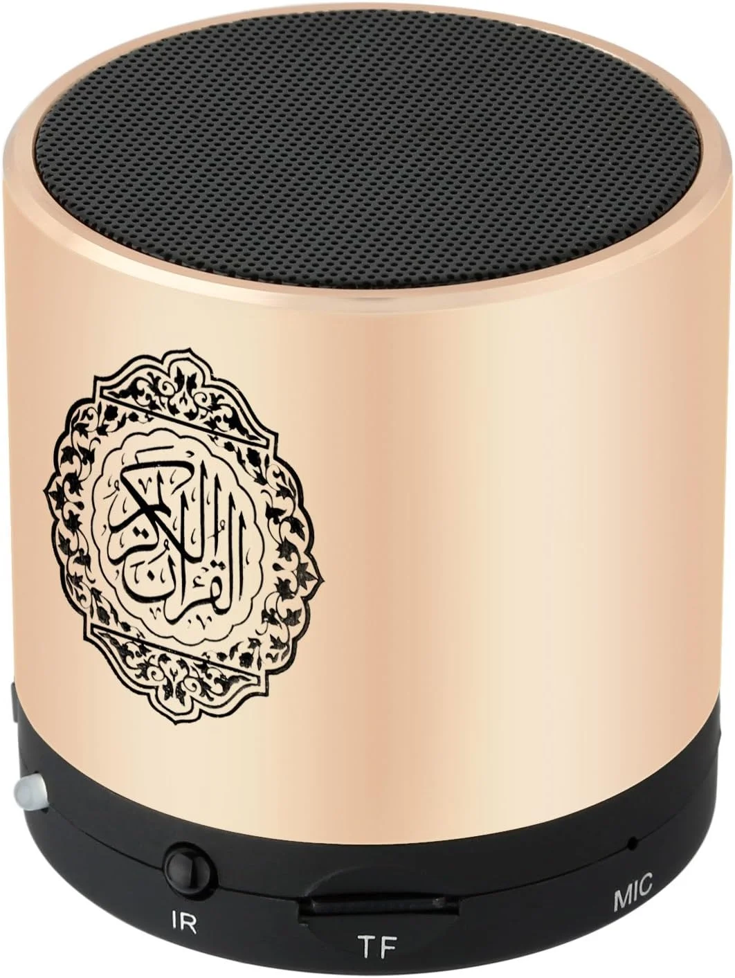 اسپیکر دیجیتال قرآن قابل حمل AWH، اسپیکر قرآن Anlising با کنترل از راه دور، پخش کننده MP3 قرآن، مترجم قرآن، قابل شارژ USB، 8 گیگابایت، بیش از 18 قاری و 15 ترجمه موجود (طلایی)