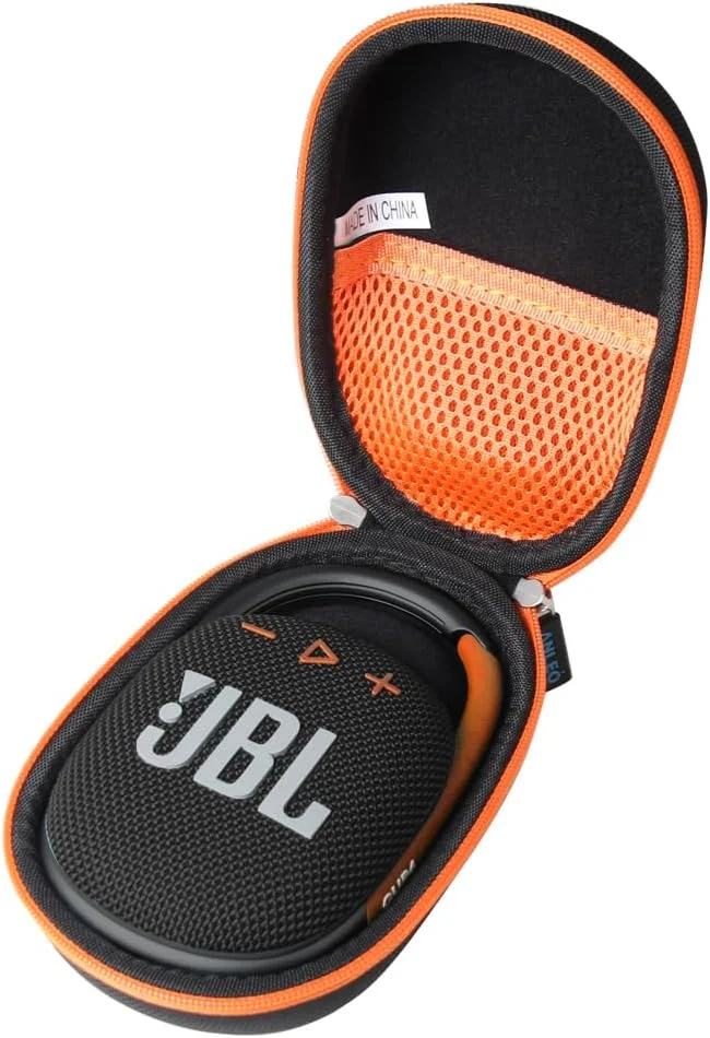 کیف حمل سخت Anleo برای JBL Clip 4 - اسپیکر بلوتوثی مینی قابل حمل (مشکی+نارنجی)