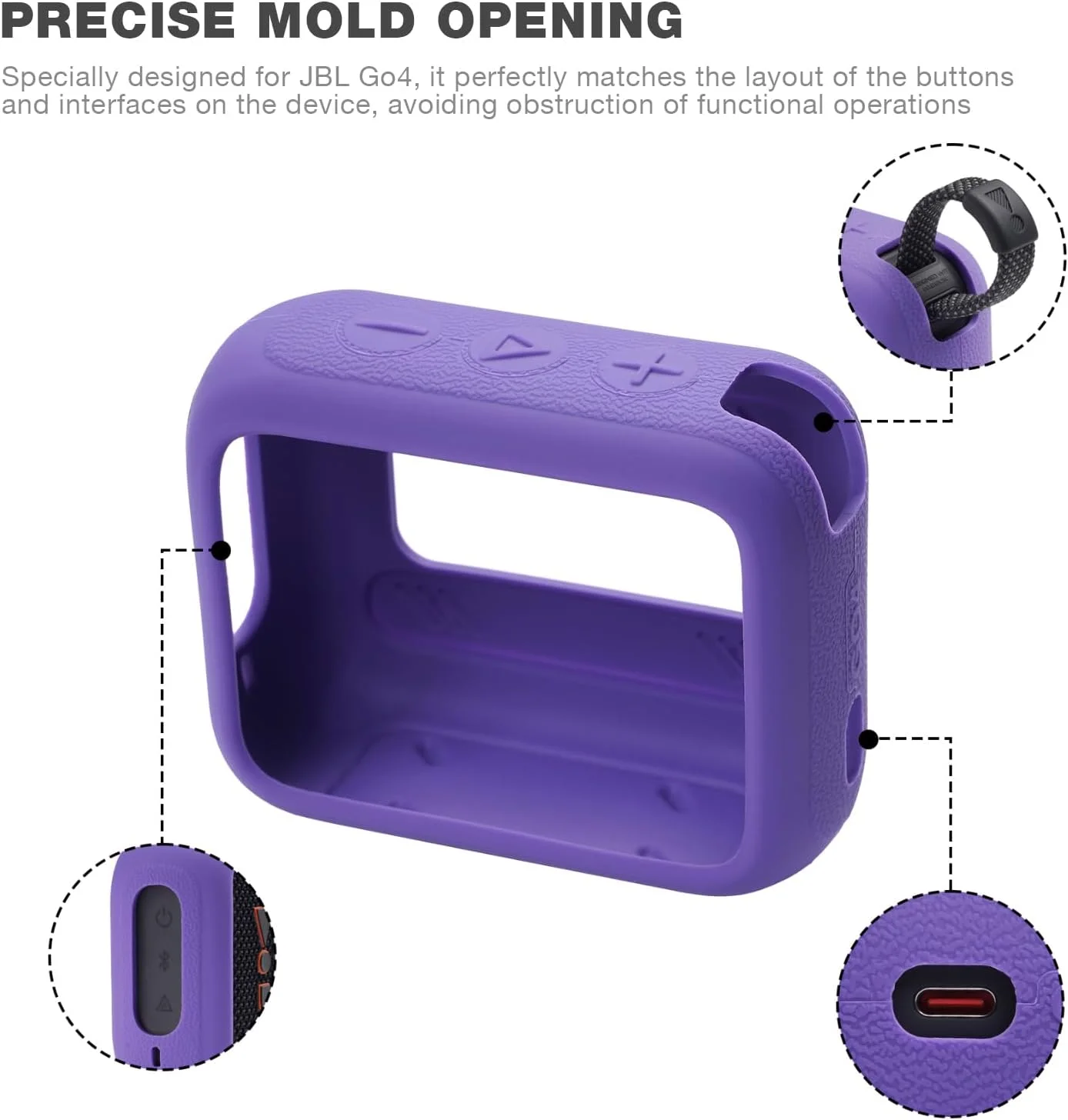 کاور سیلیکونی جایگزین AONKE برای اسپیکر بلوتوثی قابل حمل JBL Go 4 (بنفش) کاور سیلیکونی جایگزین AONKE برای اسپیکر بلوتوثی قابل حمل JBL Go 4 (بنفش)
