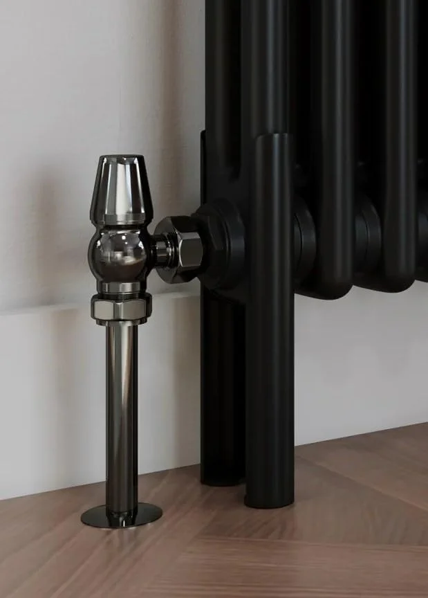 پایه رادیاتور ایستاده مشکی مات گرین هوس، دو ستونه، مناسب برای سیستم گرمایش مرکزی و برقی (رادیاتور دو ستونه)