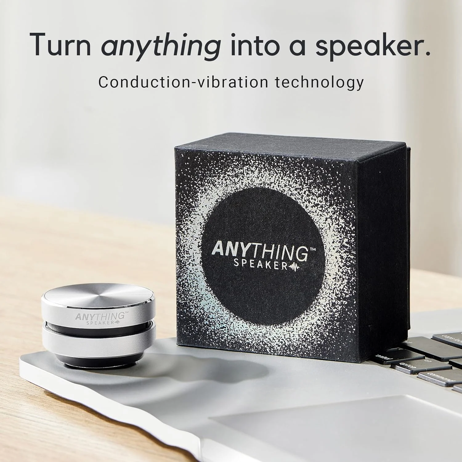 اسپیکر Anything - مینی بلوتوث قابل حمل - هر چیزی را به یک بلندگو تبدیل کنید! القای ارتعاش هدایت استخوانی بی سیم Humbird + جعبه هدیه - اندازه نانو مناسب سفر، صدای 360 درجه (نقره ای) اسپیکر Anything - مینی بلوتوث قابل حمل - هر چیزی را به یک بلندگو تبدیل کنید! القای ارتعاش هدایت استخوانی بی سیم Humbird + جعبه هدیه - اندازه نانو مناسب سفر، صدای 360 درجه (نقره ای)