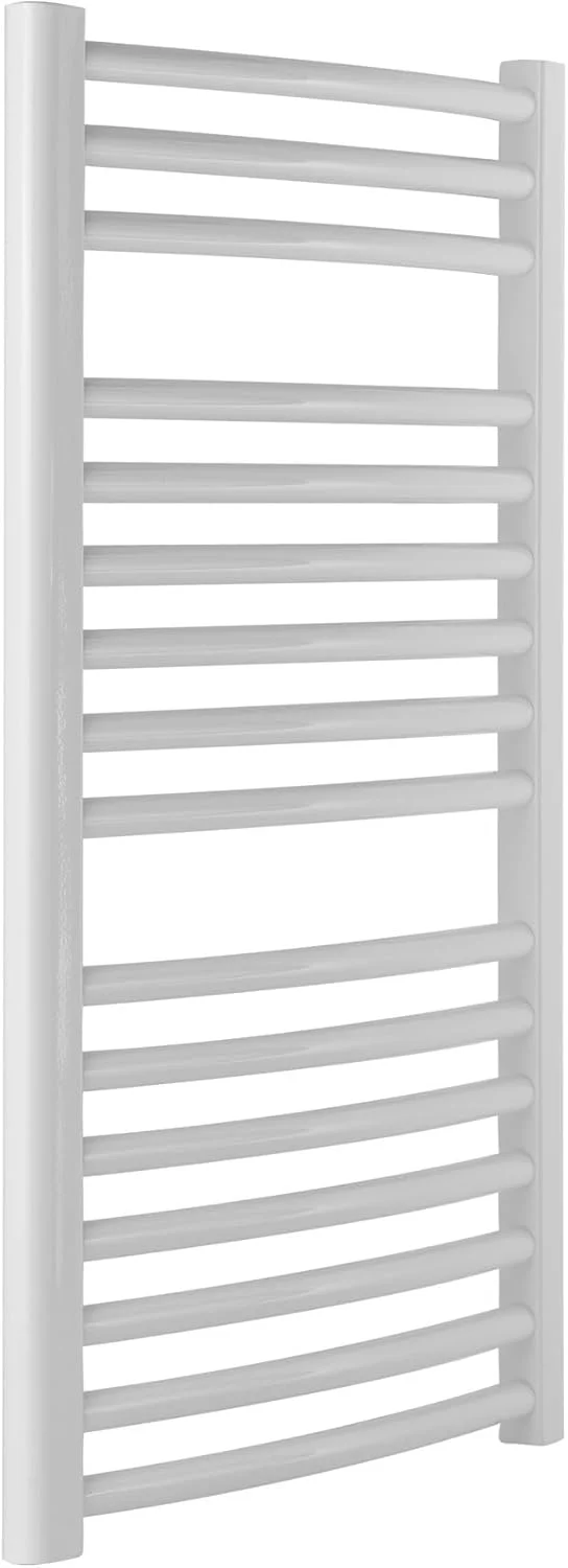رادیاتور حوله ای گرمایشی خمیده سفید Greenedhouse Milano، عرض 500 میلی متر در ارتفاع 800 میلی متر، رادیاتور حوله ای گرمایش مرکزی خمیده...