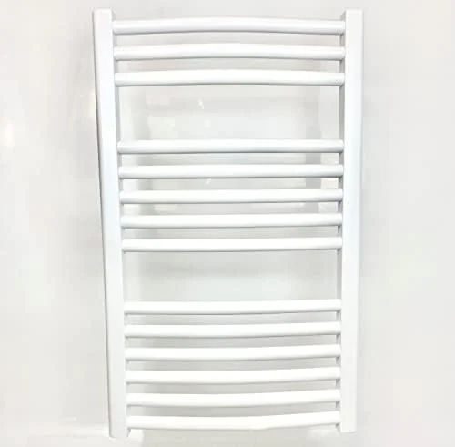 رادیاتور حوله ای گرمایشی خمیده سفید Greenedhouse Milano، عرض 500 میلی متر در ارتفاع 800 میلی متر، رادیاتور حوله ای گرمایش مرکزی خمیده...