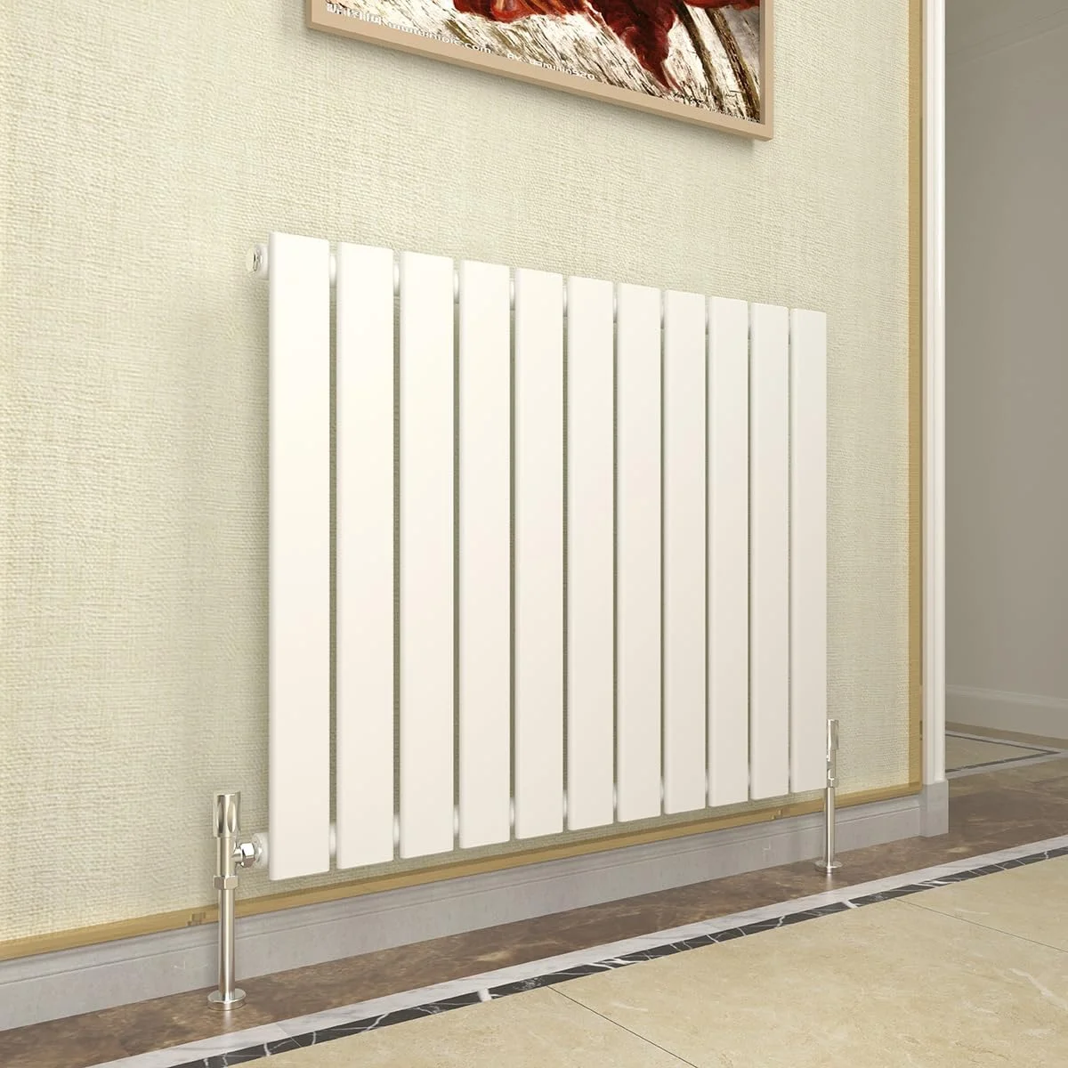 رادیاتور افقی حمام GY سفید پنل تخت طراح 600x748 میلی متر تک رادیاتور شوفاژ مدرن